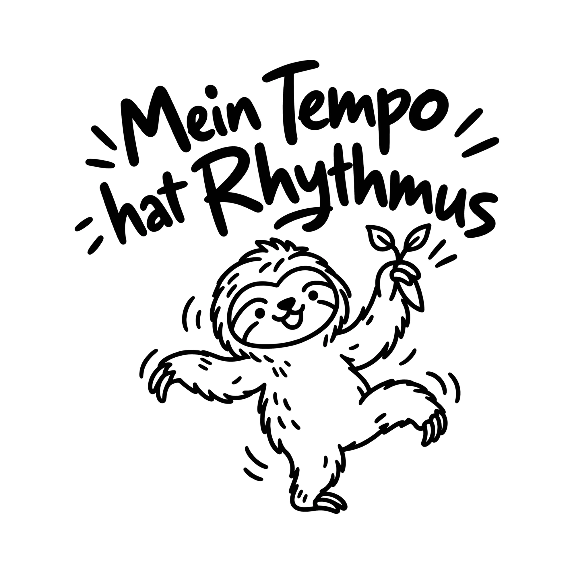 Bügelbild Mein Tempo hat Rhythmus als Grafik auf weißem Hintergrund (BB012913)