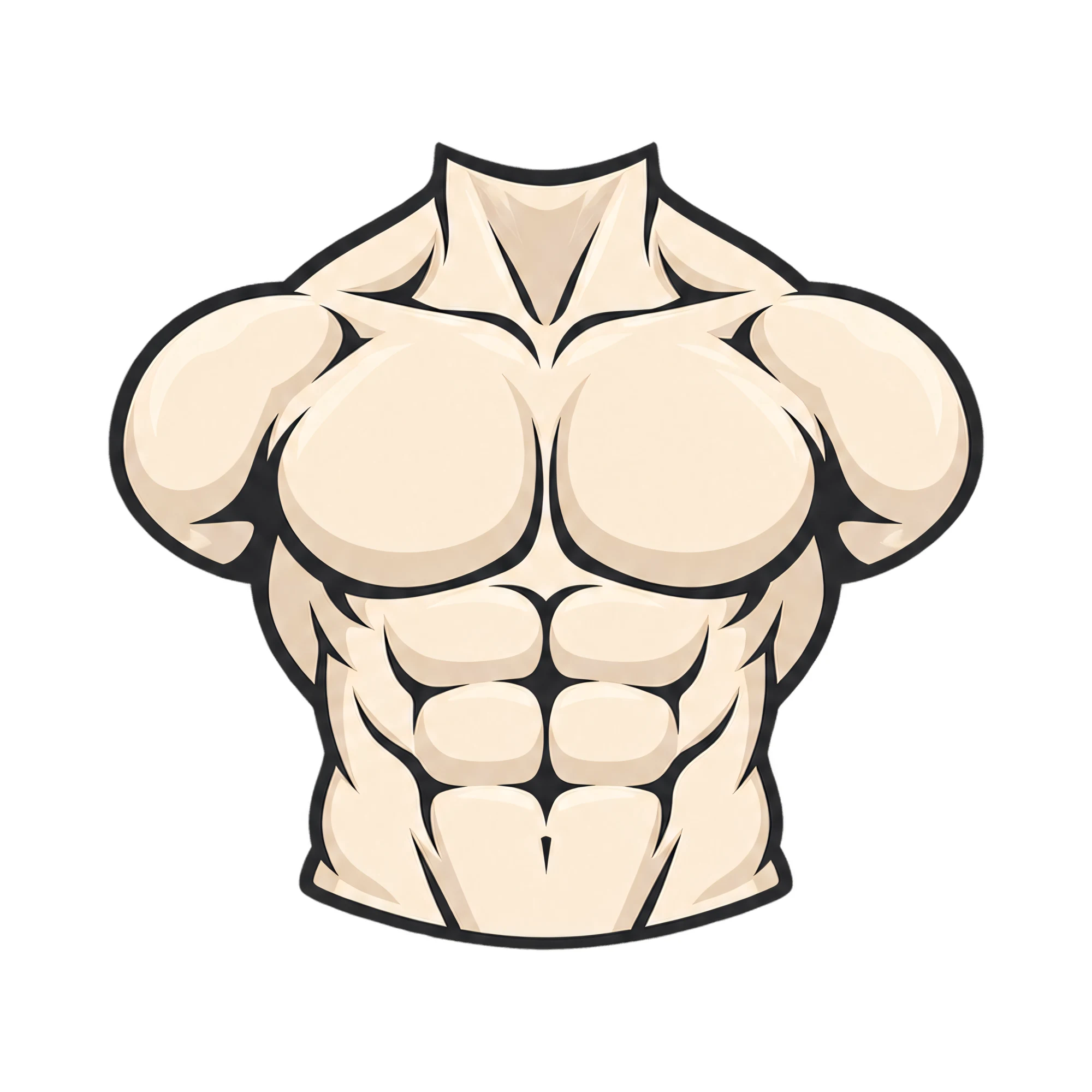 Bügelbild Muskulöser Oberkörper Mann, Lustiger Shirt Motiv als Grafik auf weißem Hintergrund (BB016059)