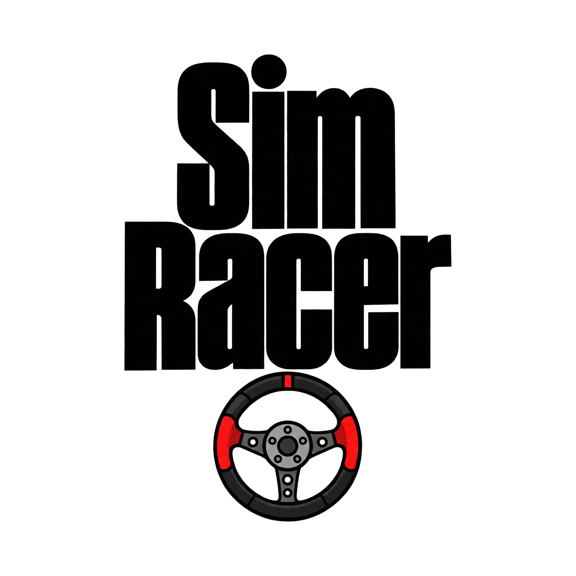 Bügelbild Sim Racer, Sport Shirt Spruch als Grafik auf weißem Hintergrund (BB015639)