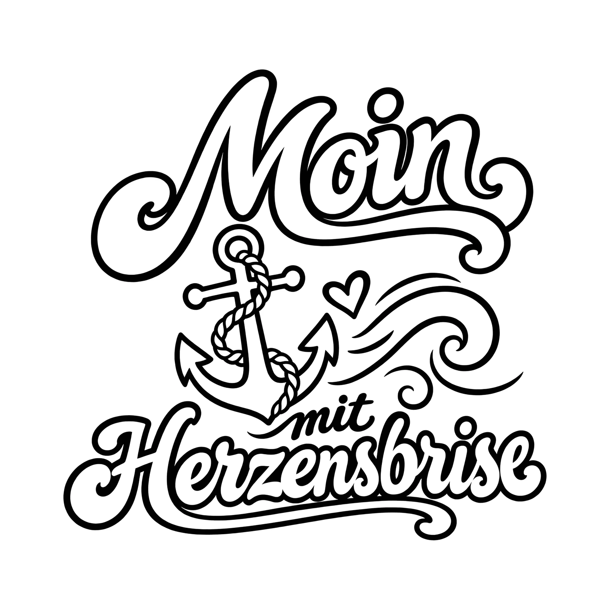 Bügelbild Moin mit Herzensbrise als Grafik auf weißem Hintergrund (BB013584)