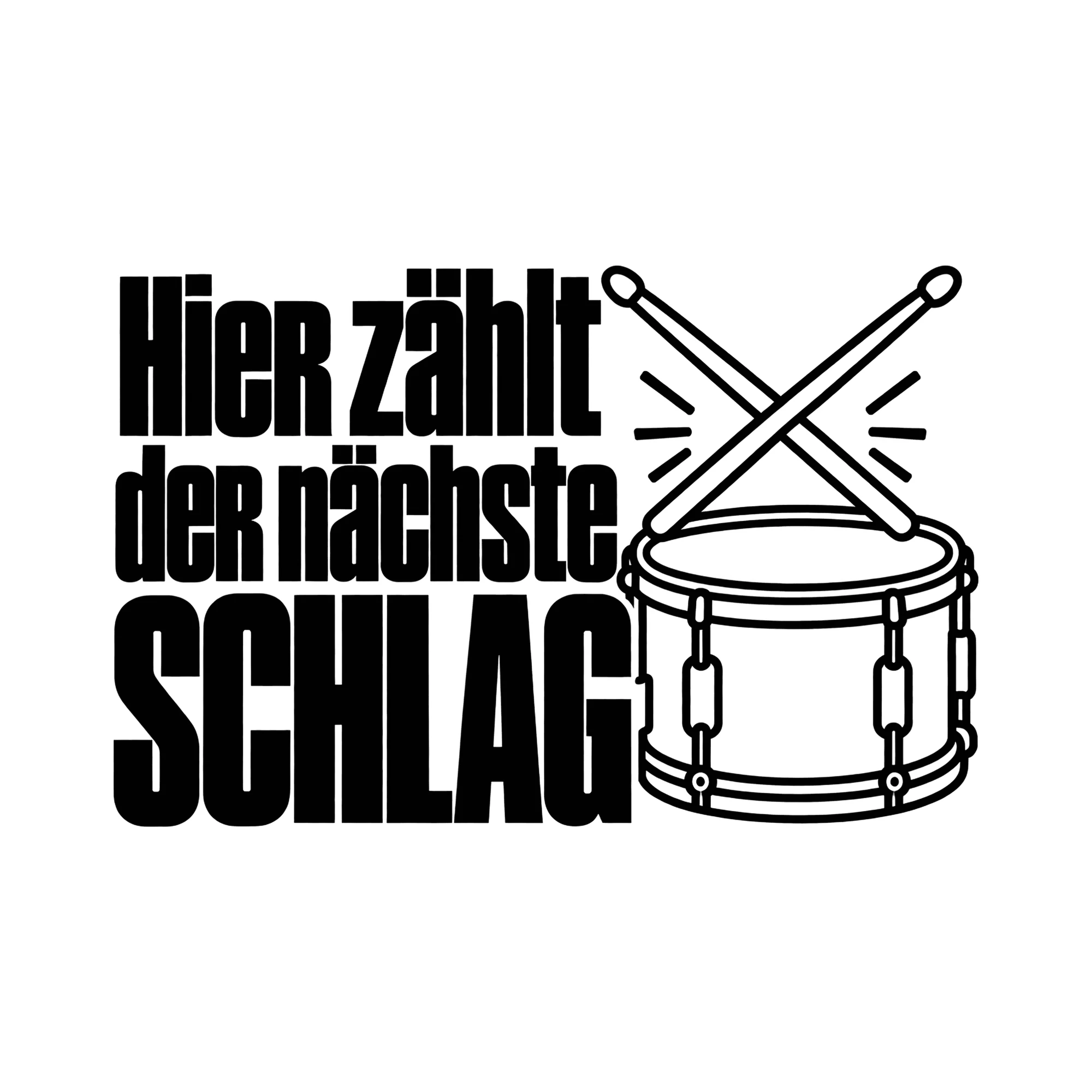 Bügelbild Hier zählt der nächste Schlag als Grafik auf weißem Hintergrund (BB013046)