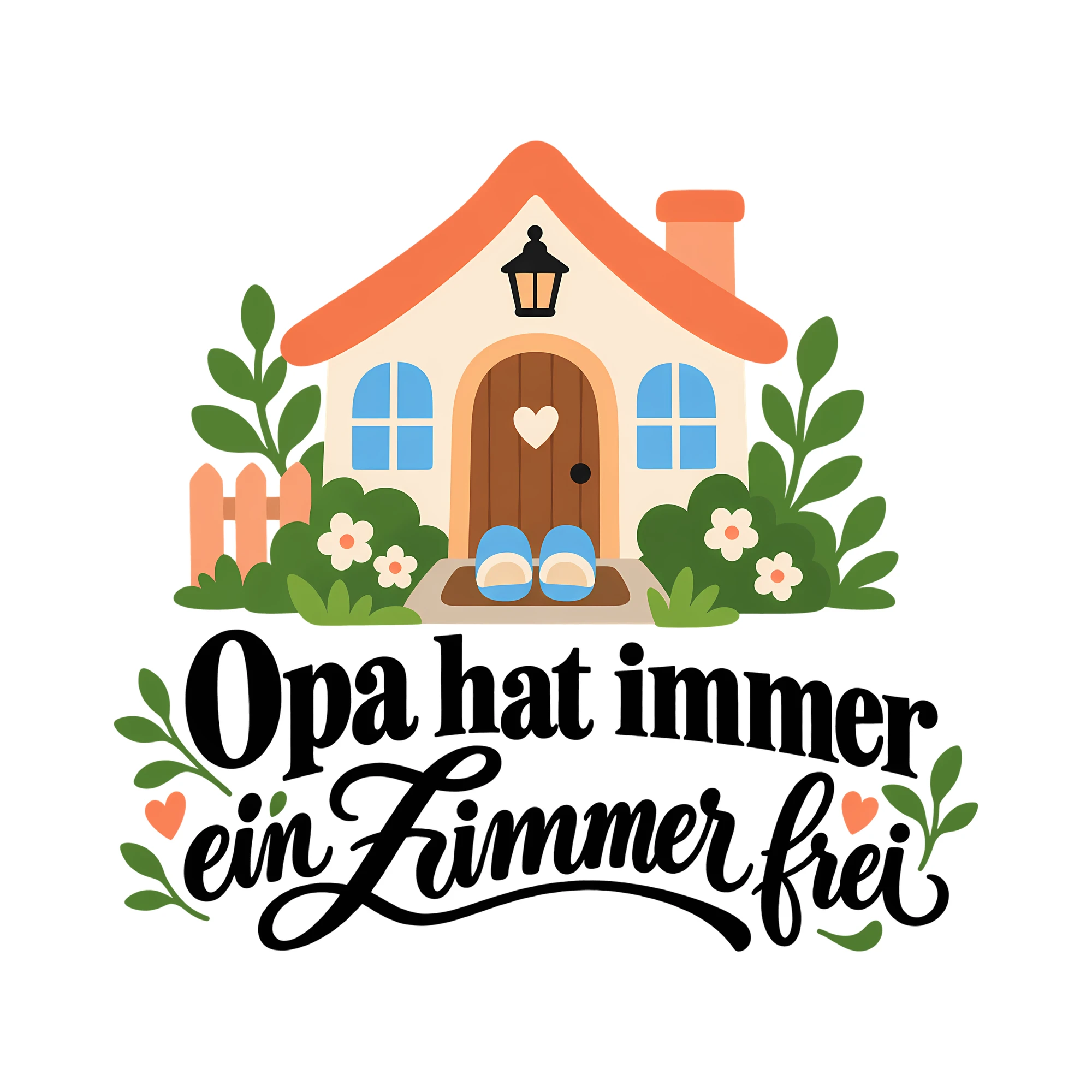 Bügelbild Opa hat immer ein Zimmer frei als Grafik auf weißem Hintergrund (BB012485)