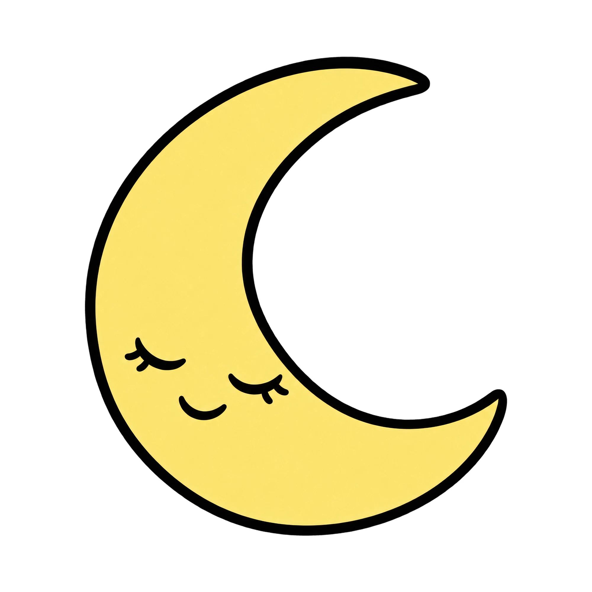 Bügelbild Lächelnder Mond, Lustiger Shirt Motiv als Grafik auf weißem Hintergrund (BB015685)