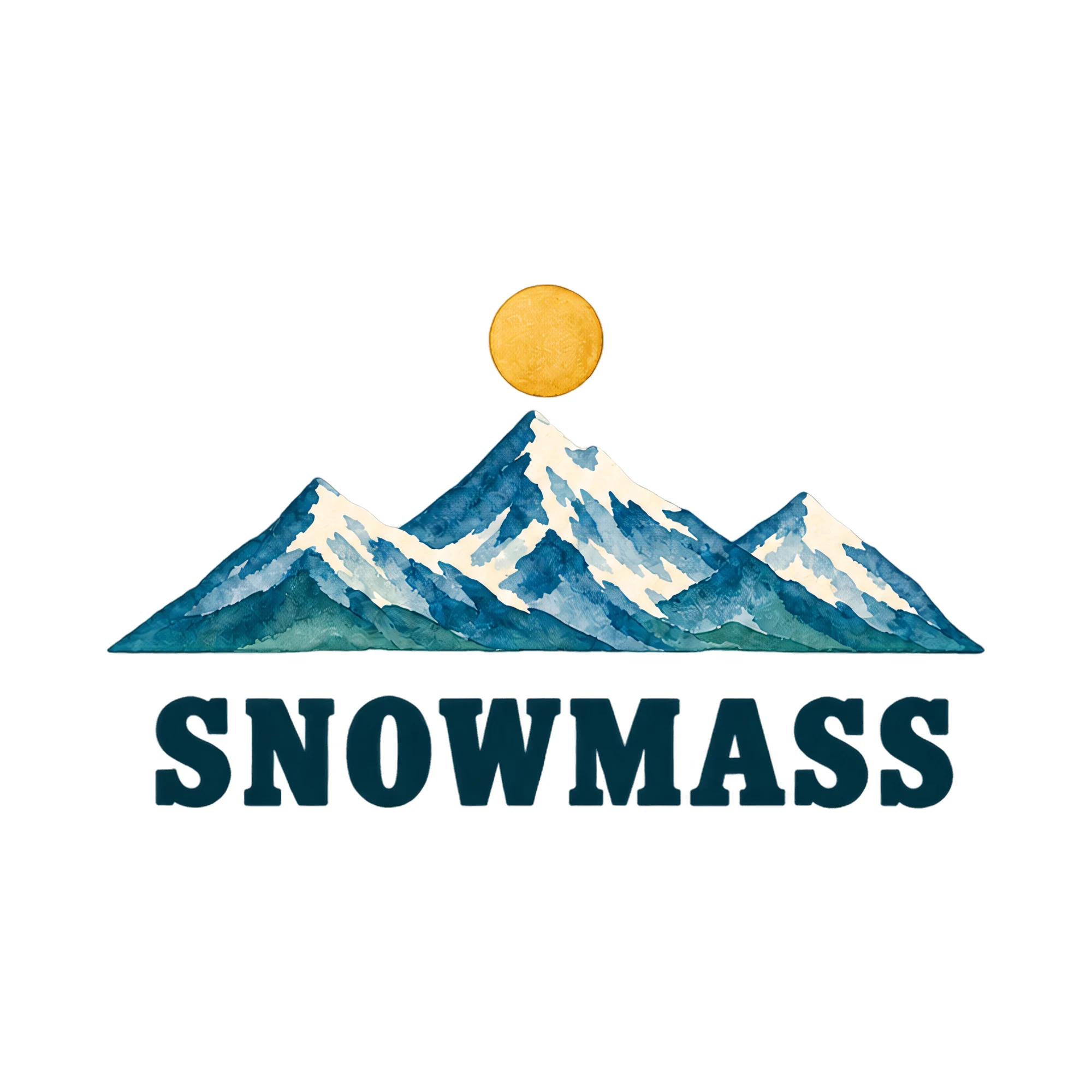 Bügelbild SNOWMASS als Grafik auf weißem Hintergrund (BB021411)