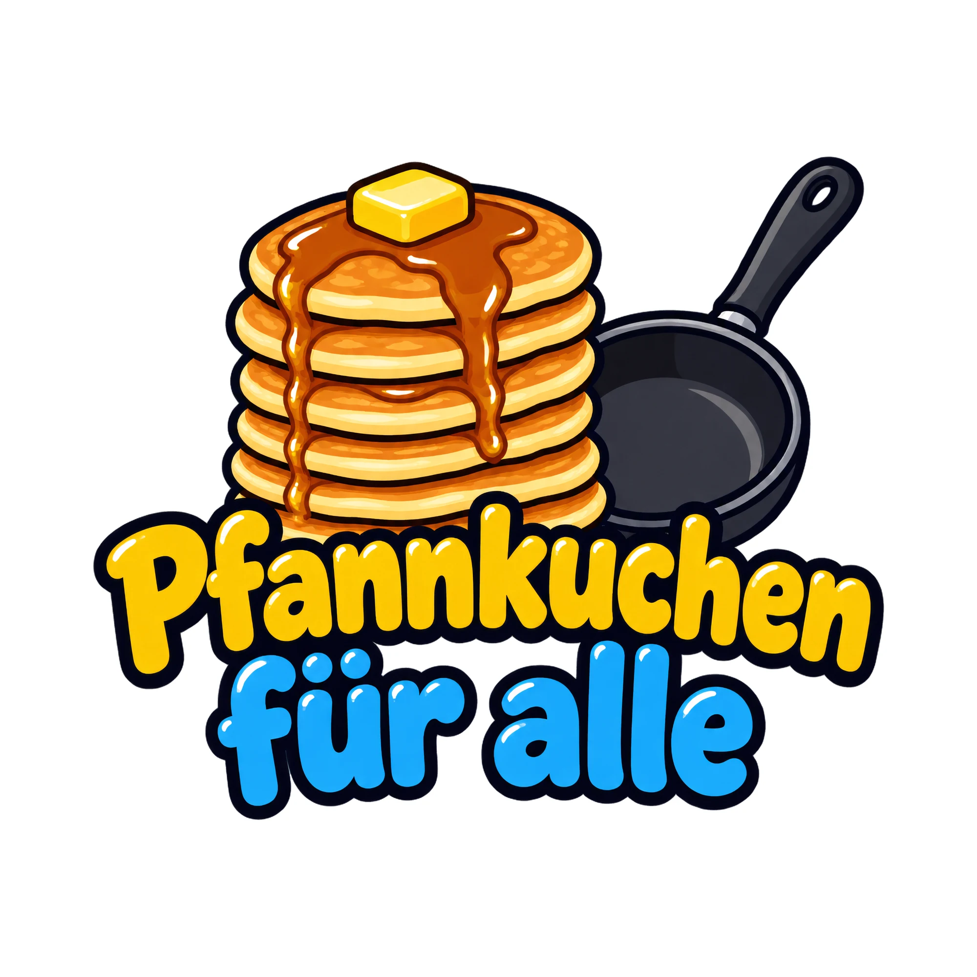 Bügelbild Pfannkuchen für alle als Grafik auf weißem Hintergrund (BB018494)