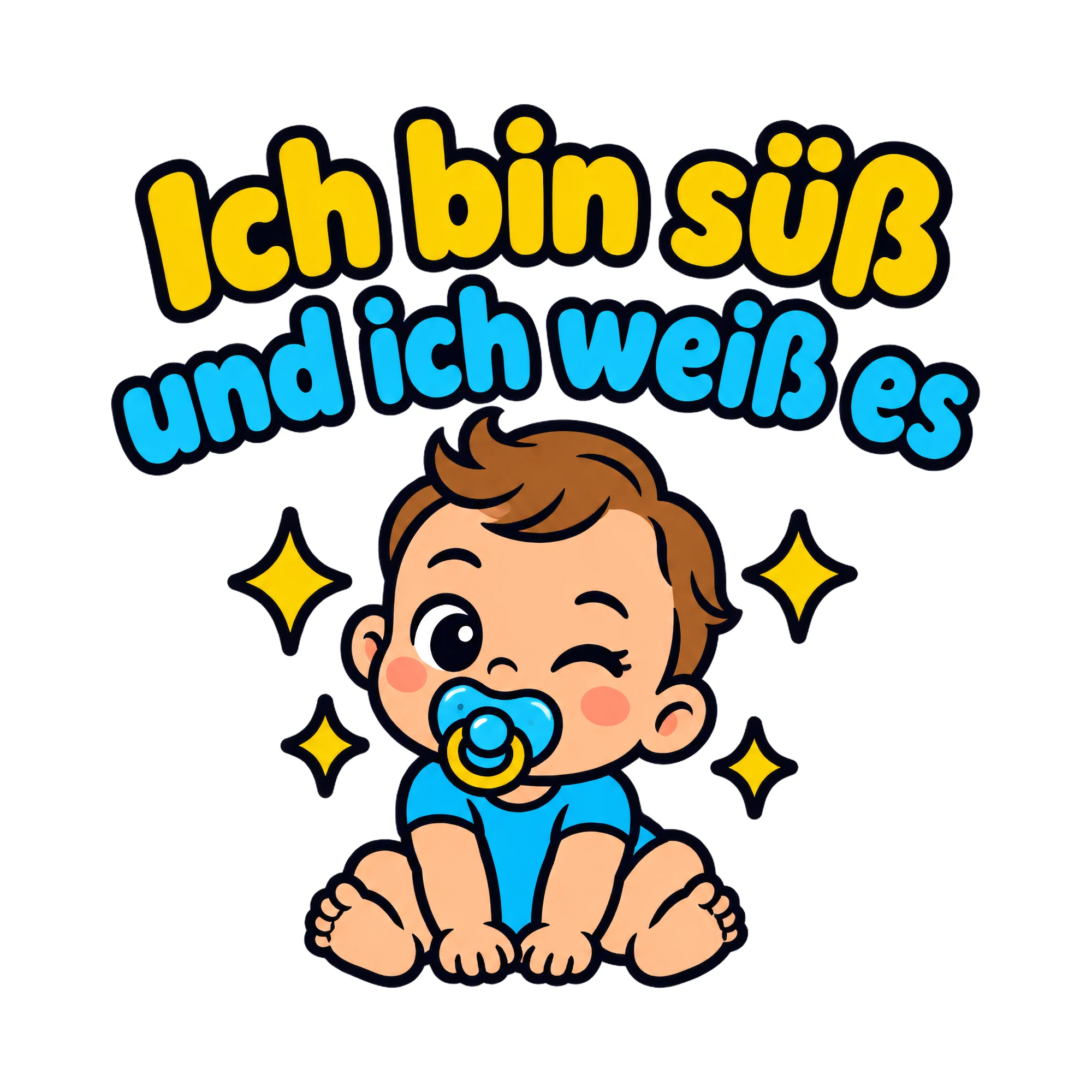Bügelbild Ich bin süß und ich weiß es als Grafik auf weißem Hintergrund (BB018706)