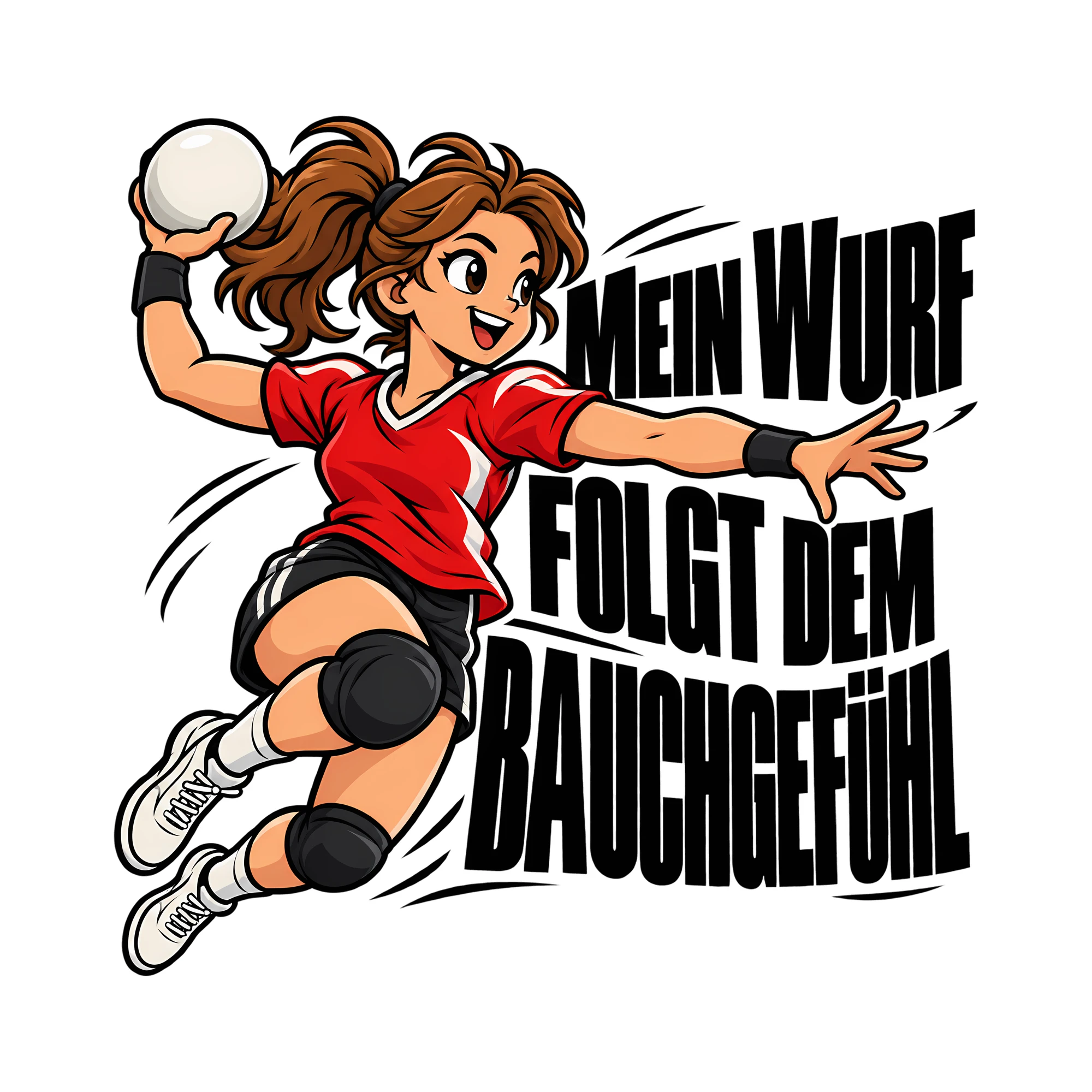 Bügelbild MEIN WURF FOLGT DEM BAUCHGEFÜHL als Grafik auf weißem Hintergrund (BB014613)
