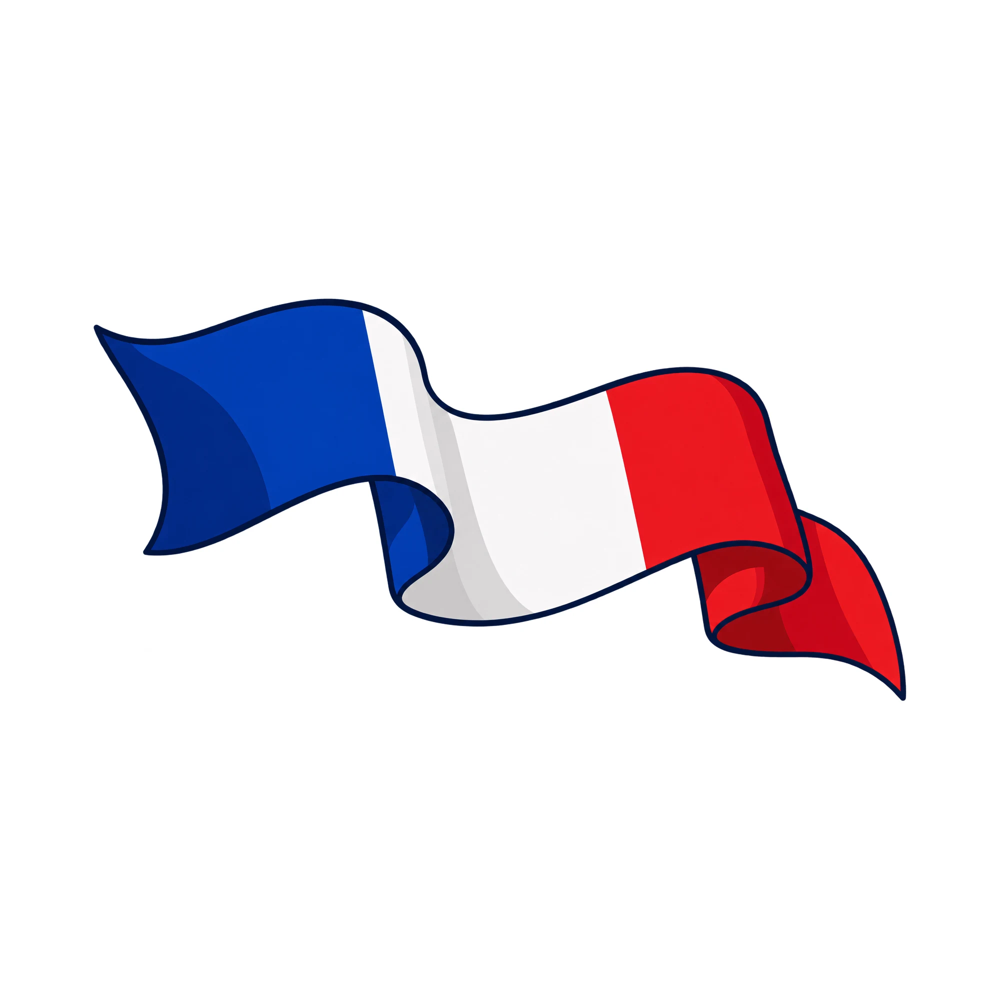 Bügelbild Frankreich Fahne, Lustiger Shirt Motiv als Grafik auf weißem Hintergrund (BB015397)