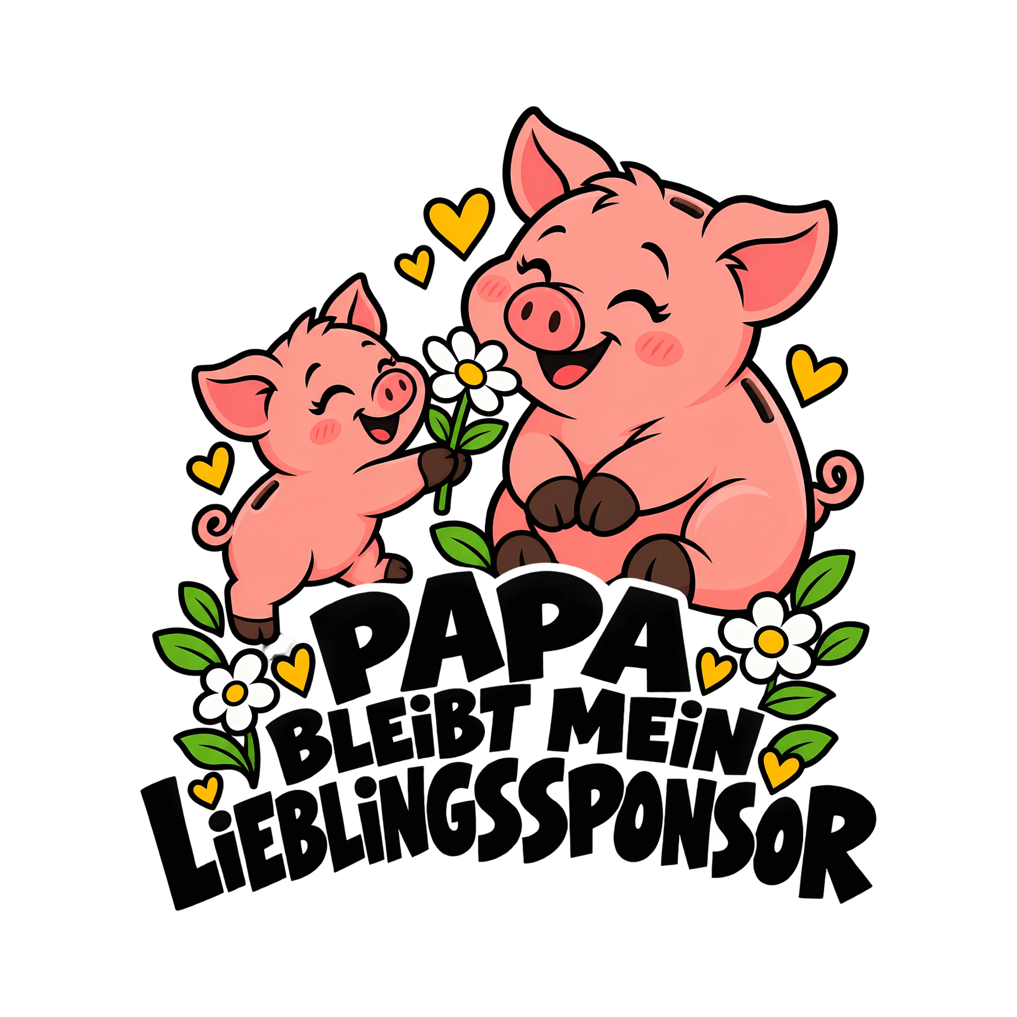 Bügelbild PAPA BLEIBT MEIN LIEBLINGSSPONSOR als Grafik auf weißem Hintergrund (BB012393)