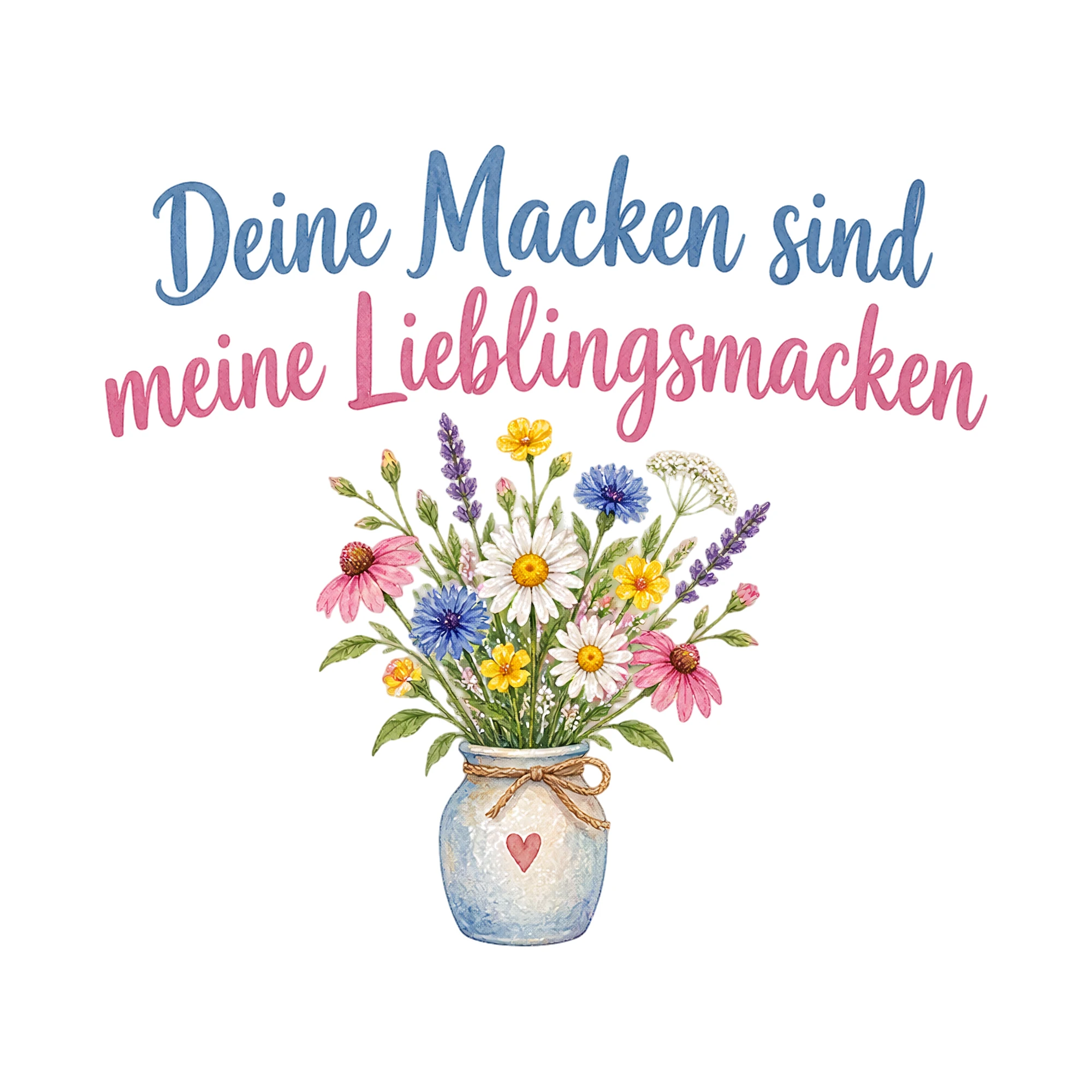 Bügelbild Deine Macken sind meine Lieblingsmacken als Grafik auf weißem Hintergrund (BB019155)