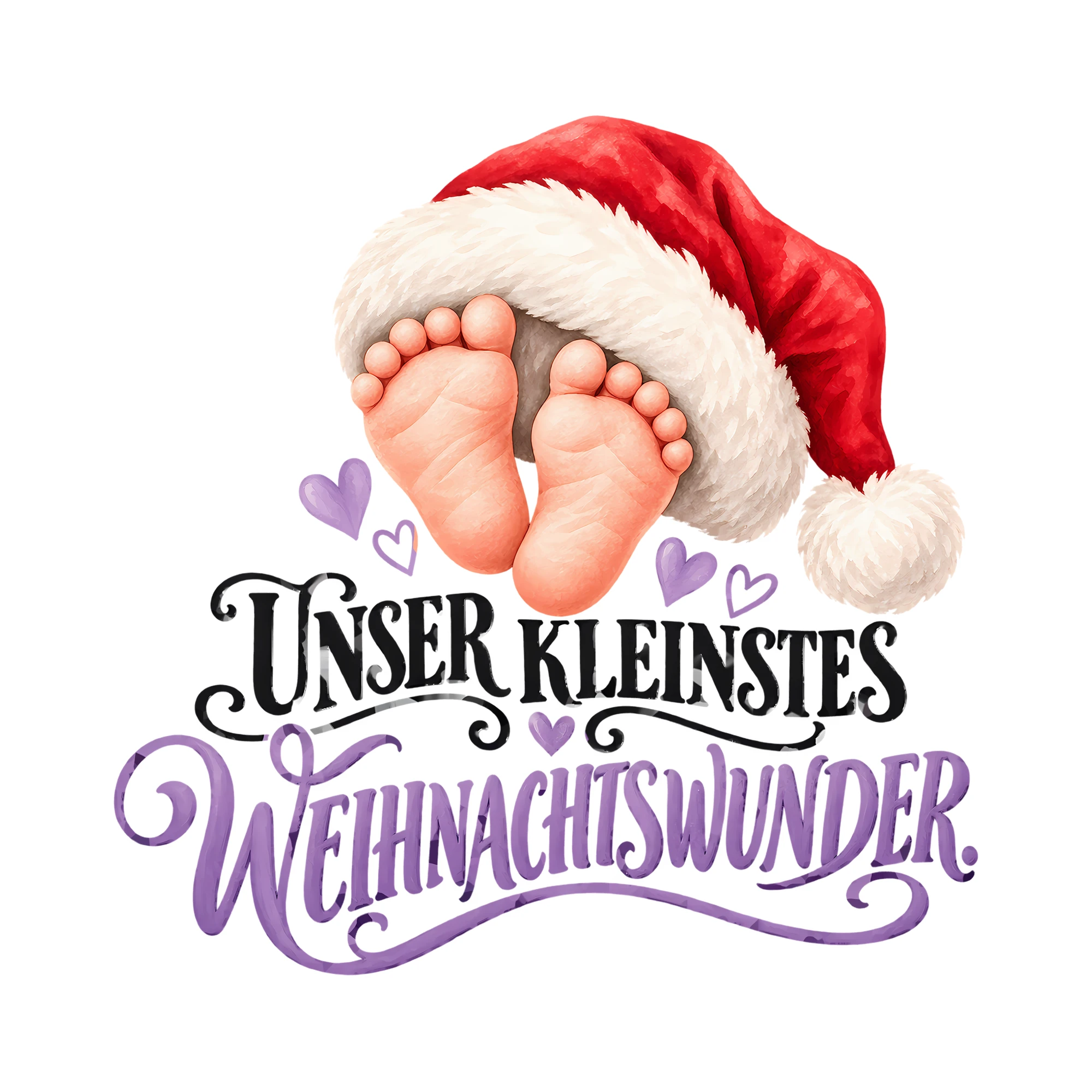 Bügelbild UNSER KLEINSTES WEIHNACHTSWUNDER. als Grafik auf weißem Hintergrund (BB013897)