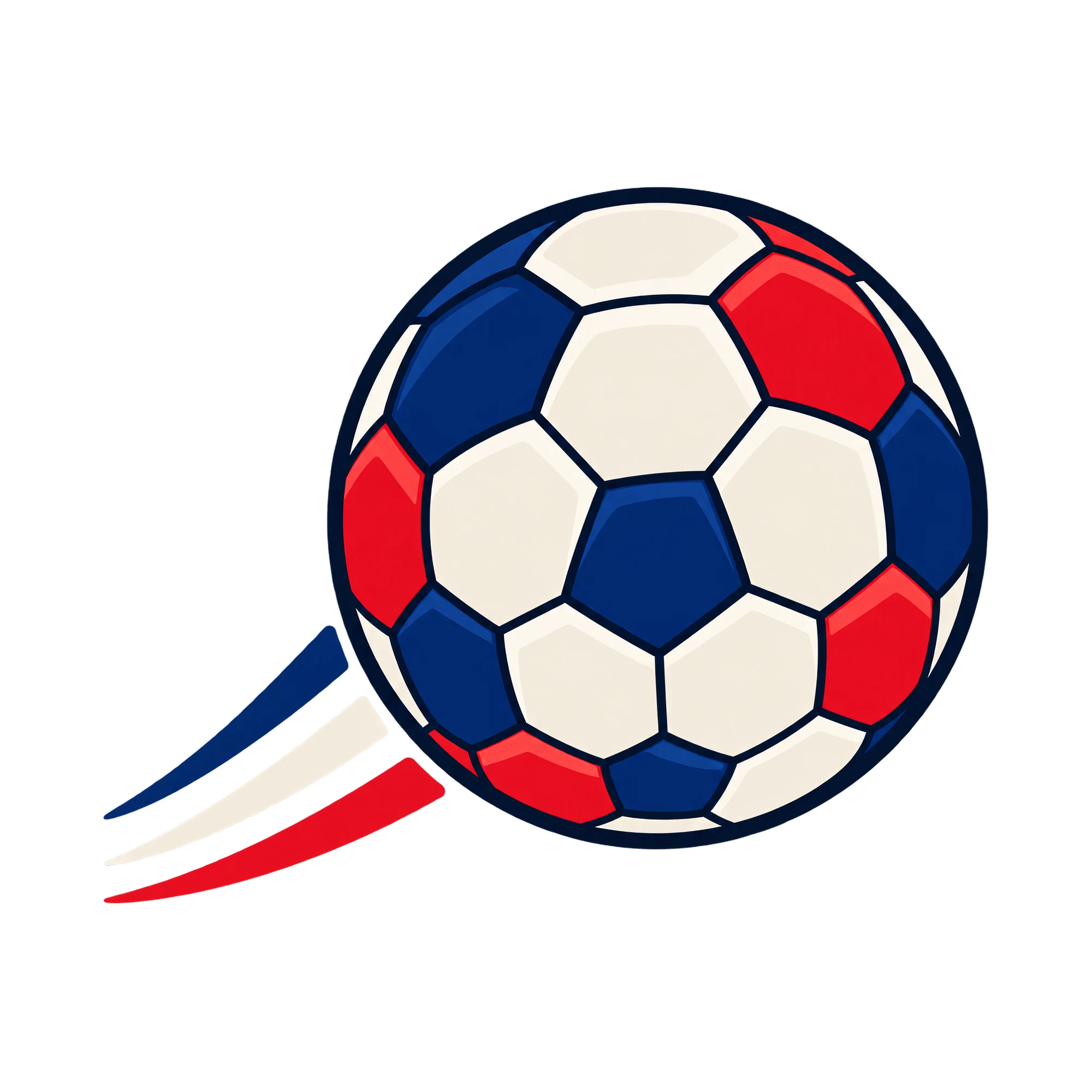 Bügelbild Fußball Frankreich Ball, Lustiger Shirt Motiv als Grafik auf weißem Hintergrund (BB015606)