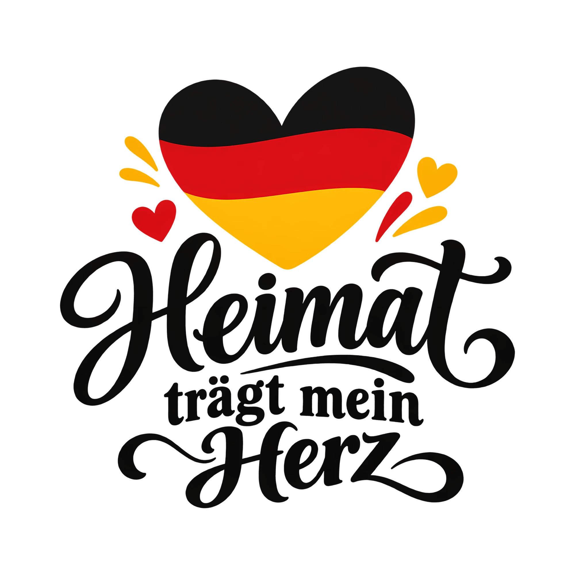 Bügelbild Heimat trägt mein Herz als Grafik auf weißem Hintergrund (BB013674)