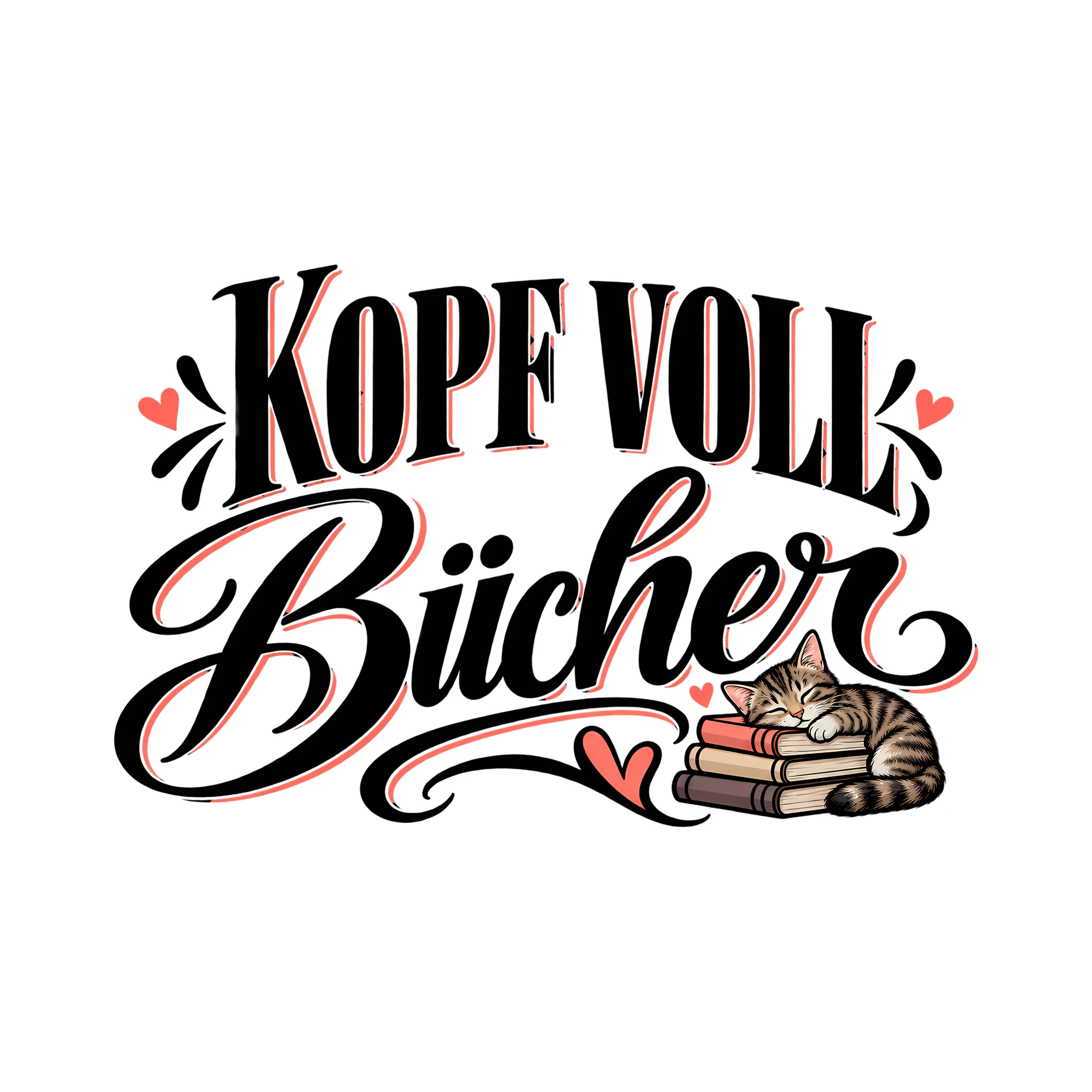 Bügelbild Kopf voll Bücher als Grafik auf weißem Hintergrund (BB012869)