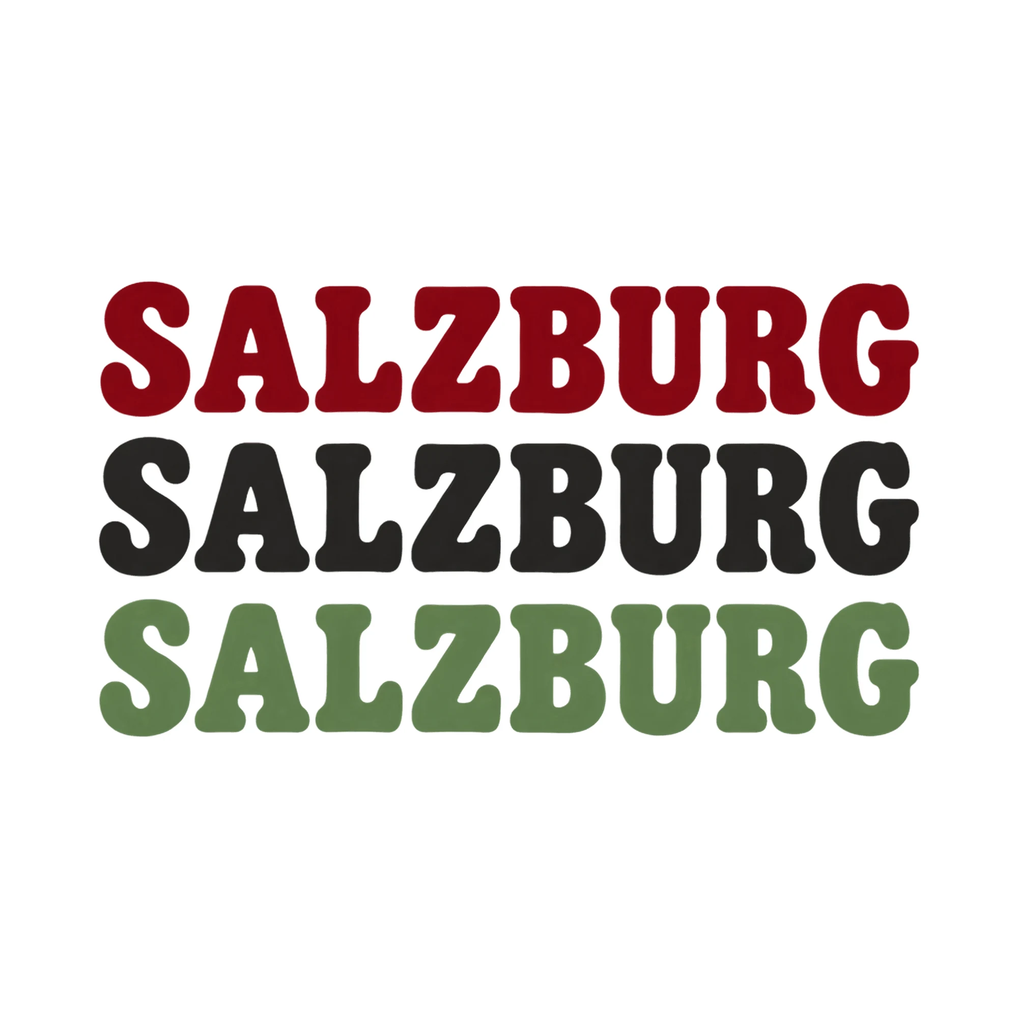 Bügelbild SALZBURG SALZBURG SALZBURG als Grafik auf weißem Hintergrund (BB021386)
