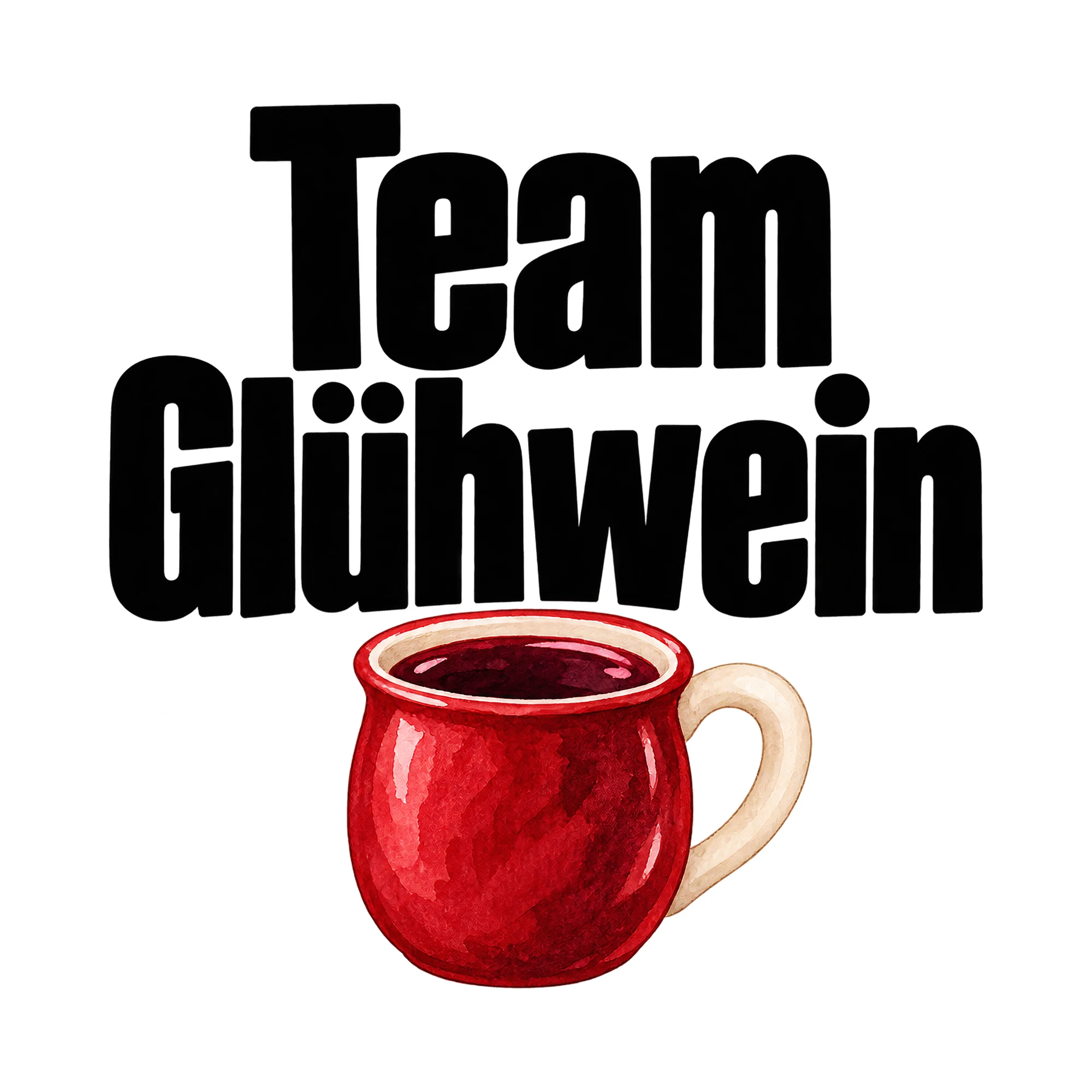 Bügelbild Team Glühwein, Beruf Shirt Spruch als Grafik auf weißem Hintergrund (BB014922)