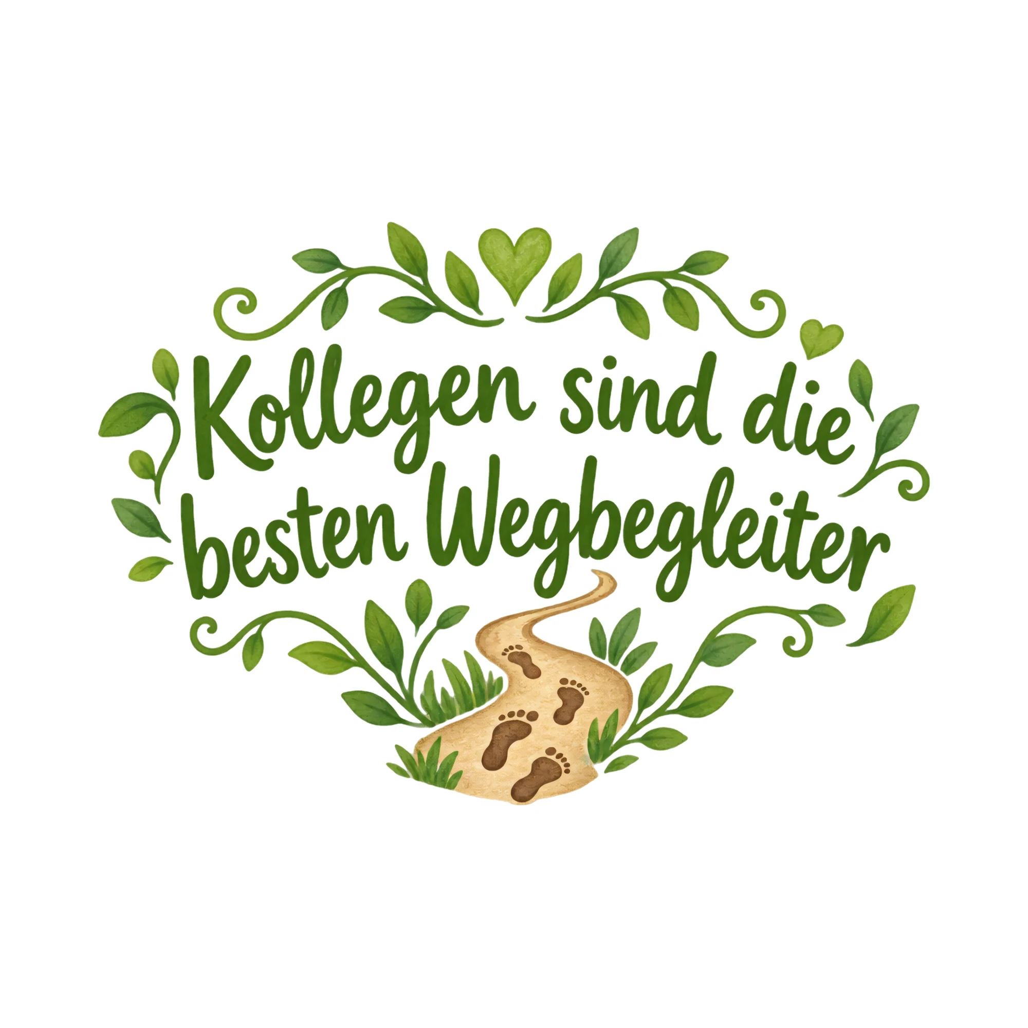 Bügelbild Kollegen sind die besten Wegbegleiter als Grafik auf weißem Hintergrund (BB020757)