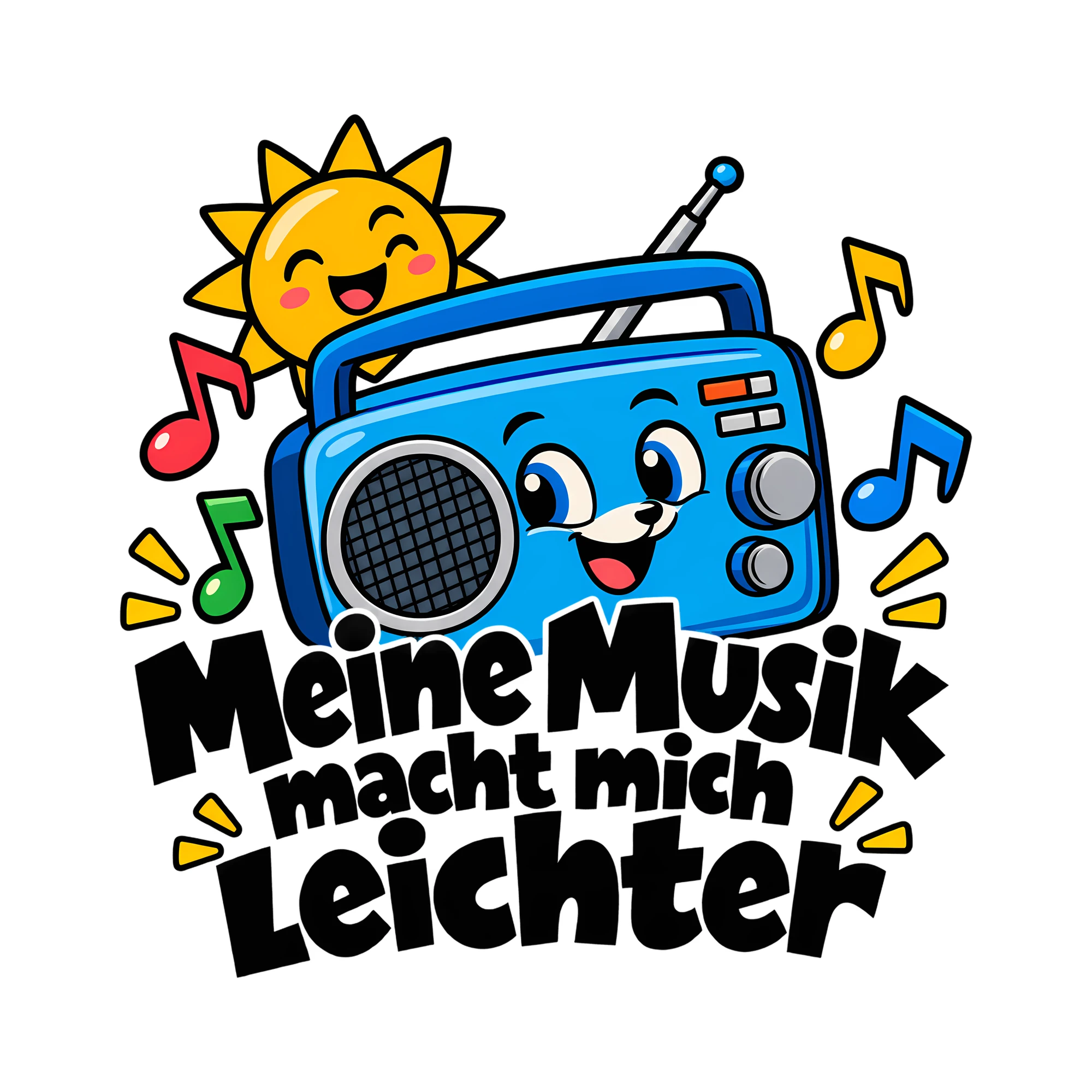 Bügelbild Meine Musik macht mich leichter als Grafik auf weißem Hintergrund (BB013091)