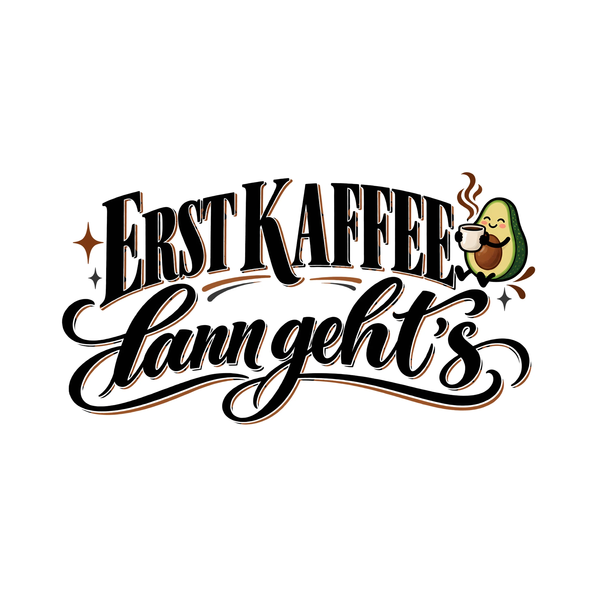 Bügelbild Erst Kaffee dann geht’s als Grafik auf weißem Hintergrund (BB012119)