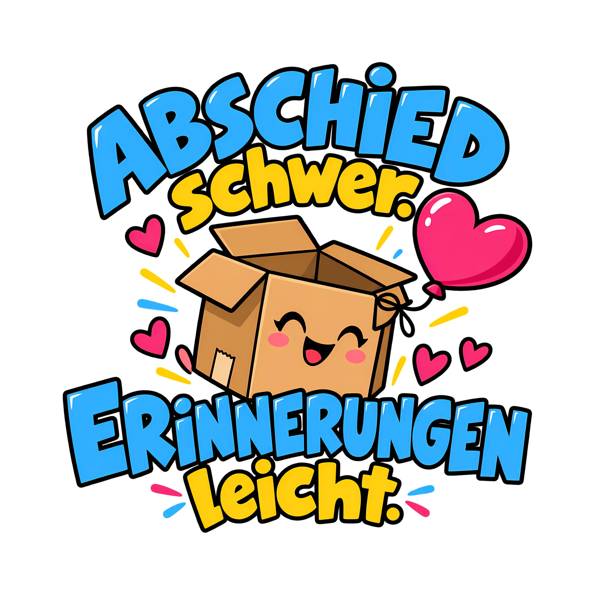 Bügelbild Abschied schwer. Erinnerungen leicht. als Grafik auf weißem Hintergrund (BB014525)
