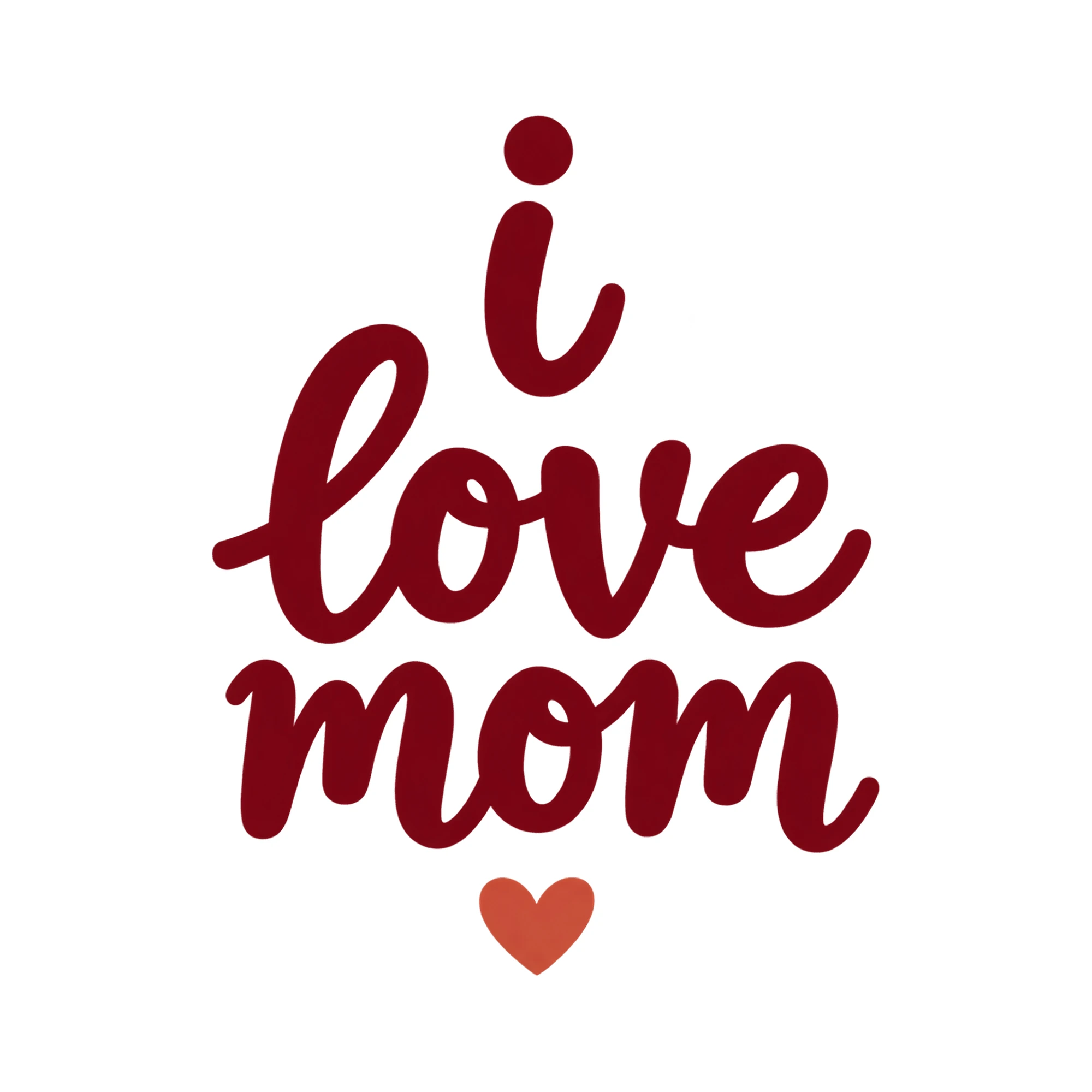 Bügelbild i love mom, Mama Papa Shirt Spruch als Grafik auf weißem Hintergrund (BB015176)
