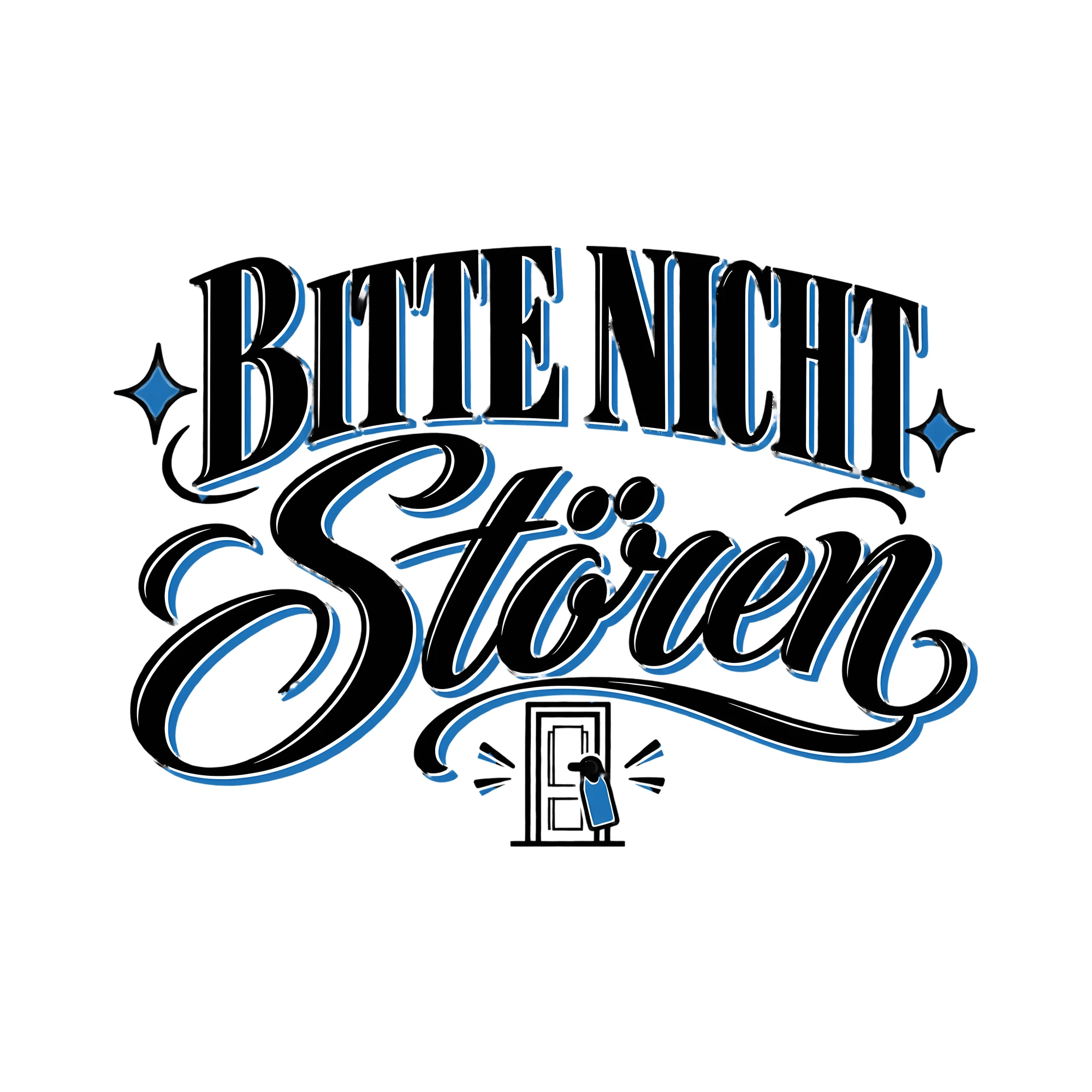 Bügelbild Bitte nicht stören als Grafik auf weißem Hintergrund (BB014093)