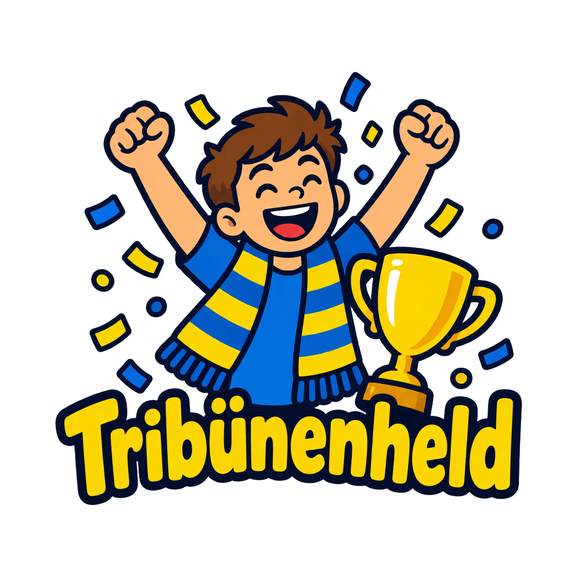 Bügelbild Tribünenheld, Vereine Shirt Spruch als Grafik auf weißem Hintergrund (BB018666)