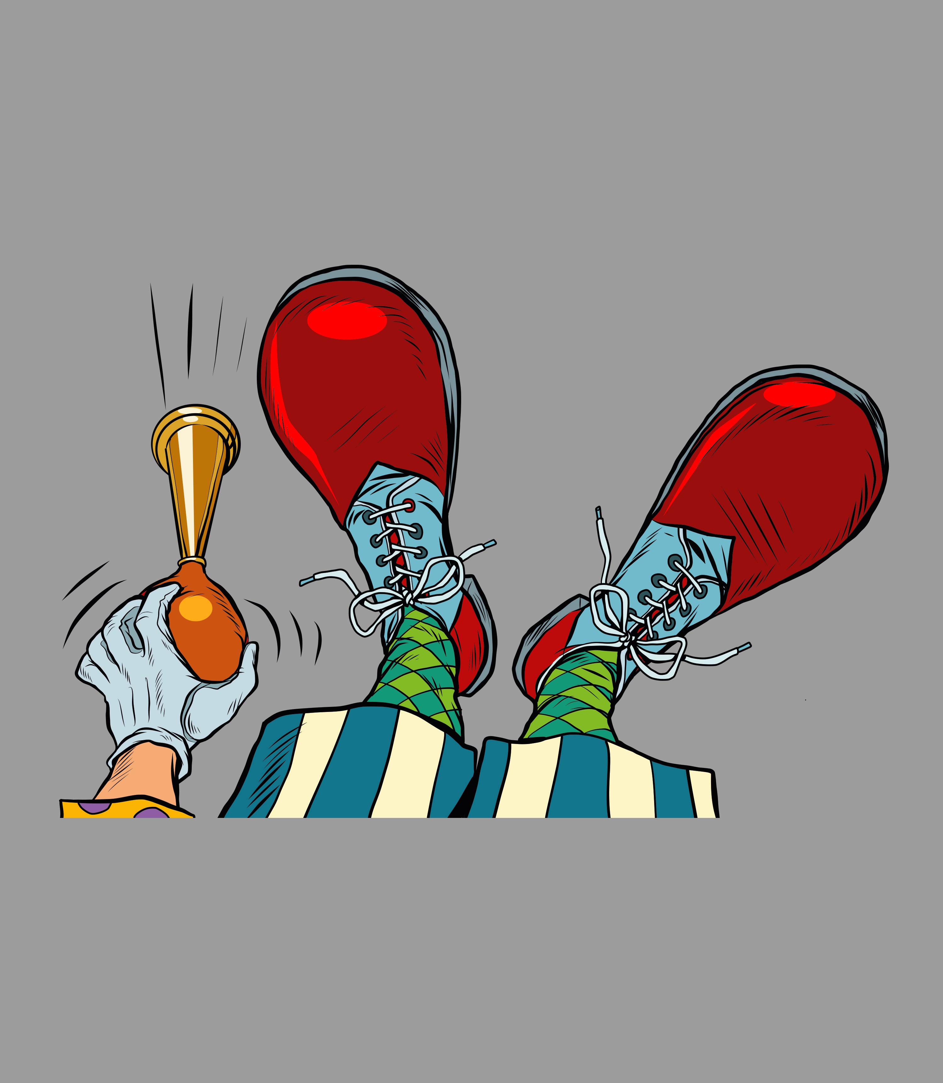 Bügelbild Clown Schuhe Hupe BB04712