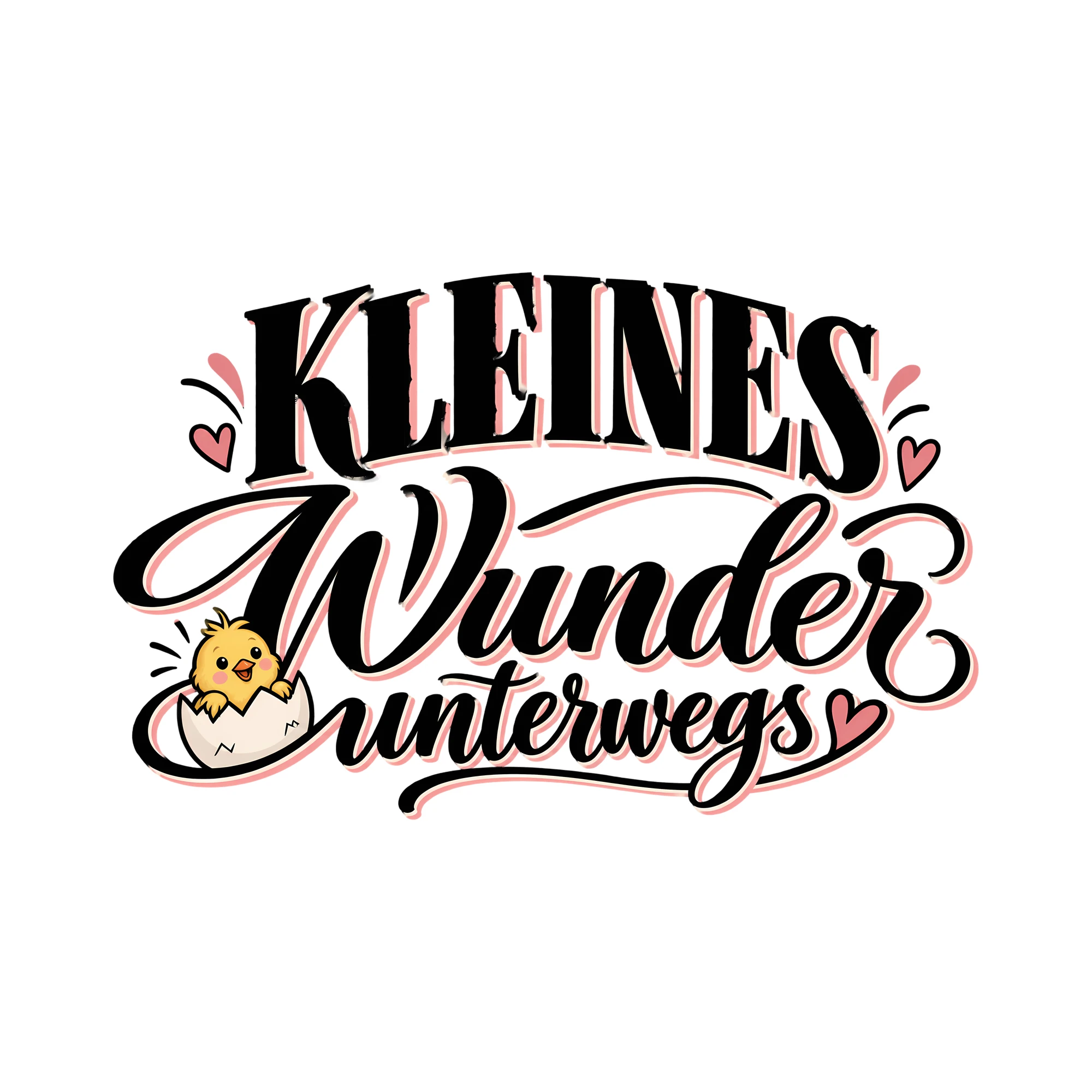 Bügelbild Kleines Wunder unterwegs als Grafik auf weißem Hintergrund (BB013328)