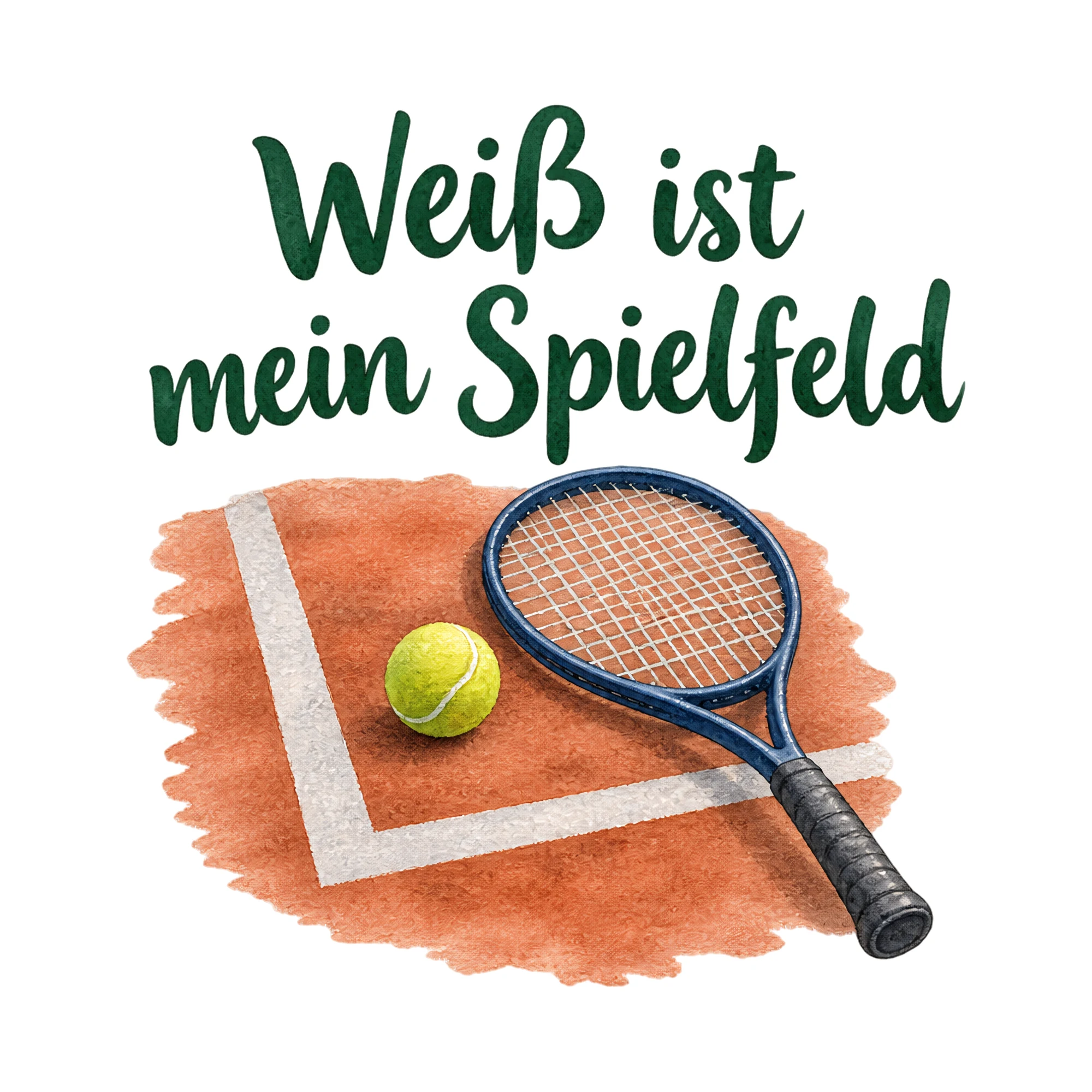 Bügelbild Weiß ist mein Spielfeld als Grafik auf weißem Hintergrund (BB019438)