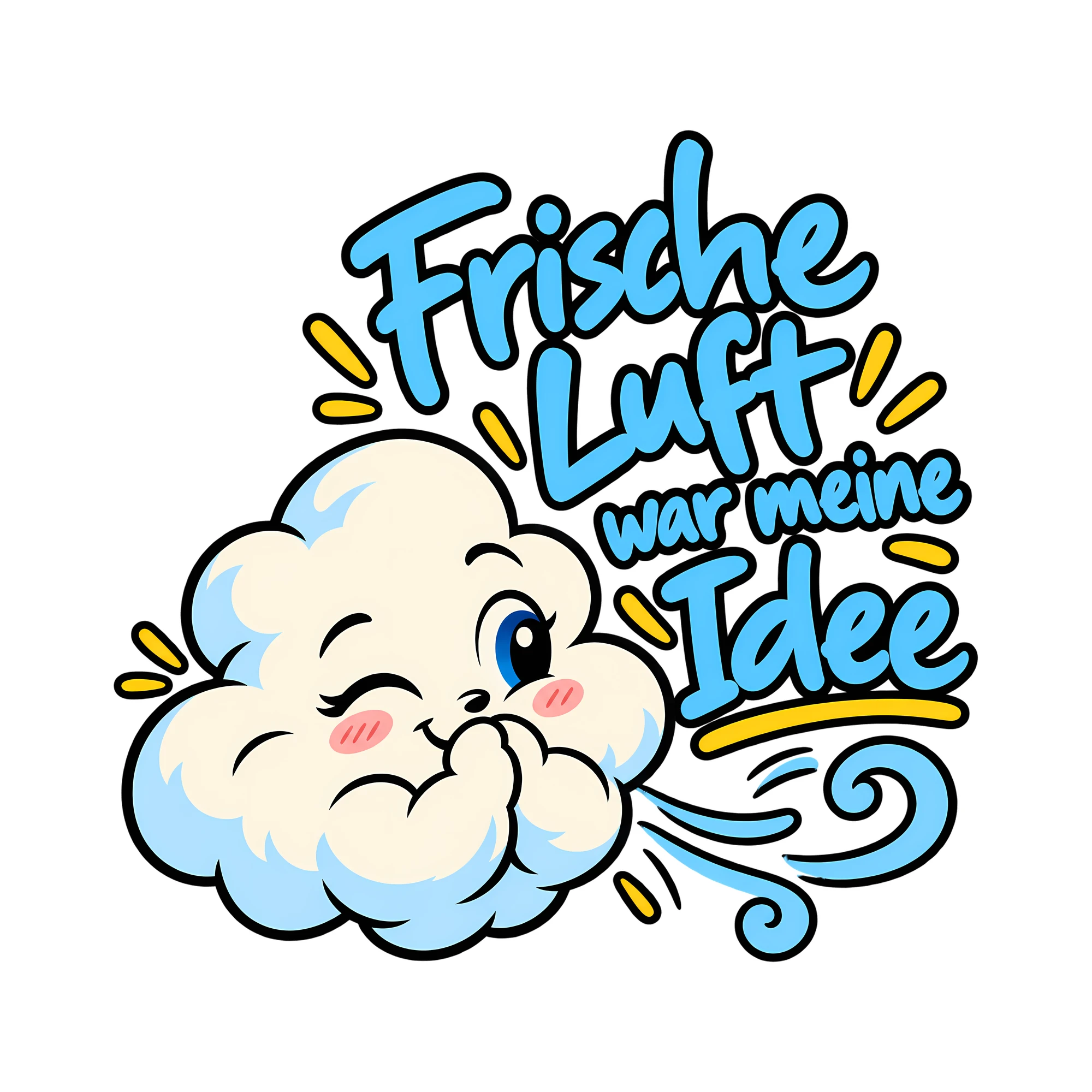 Bügelbild Frische Luft war meine Idee als Grafik auf weißem Hintergrund (BB013550)