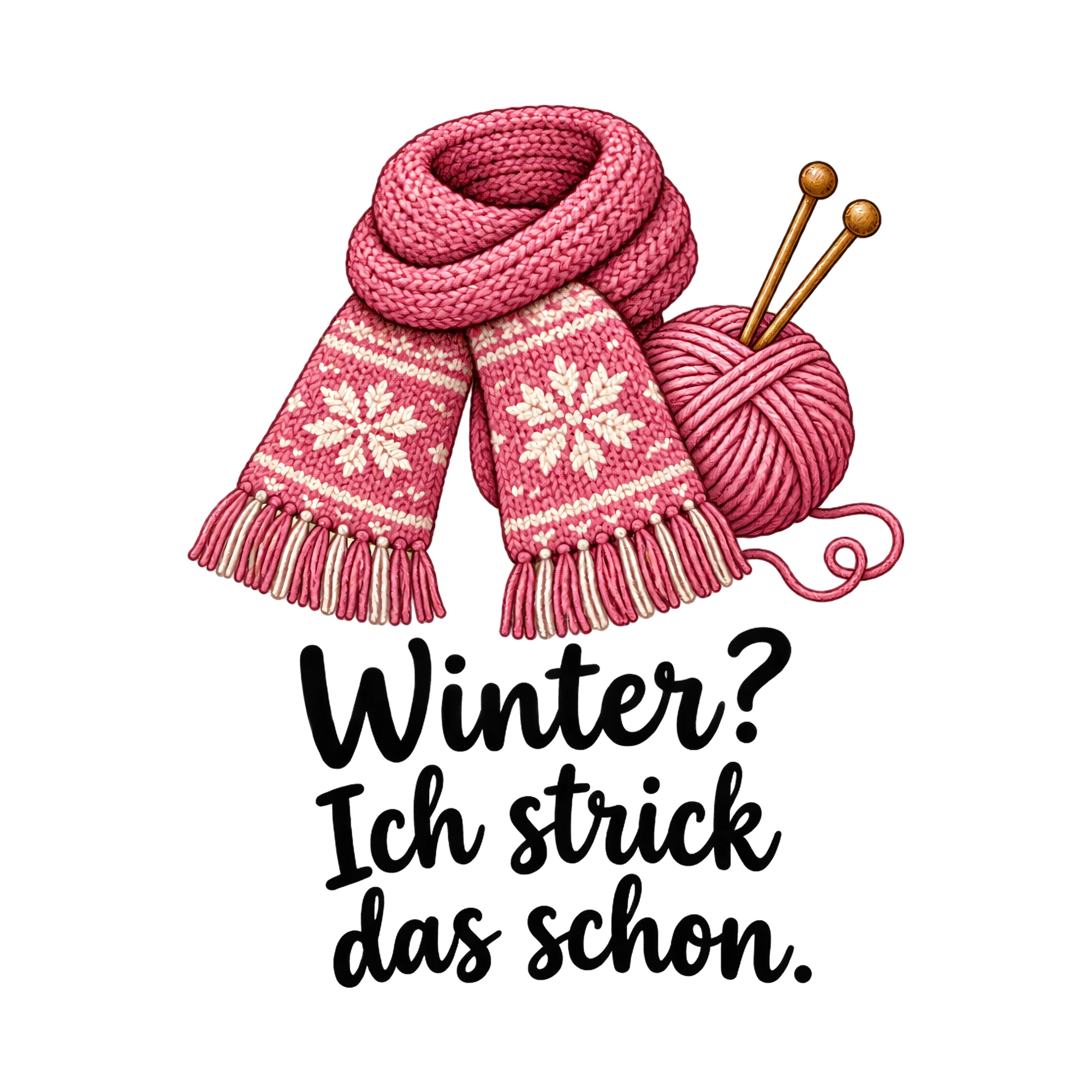 Bügelbild Winter wird Masche für Masche als Grafik auf weißem Hintergrund (BB012993)