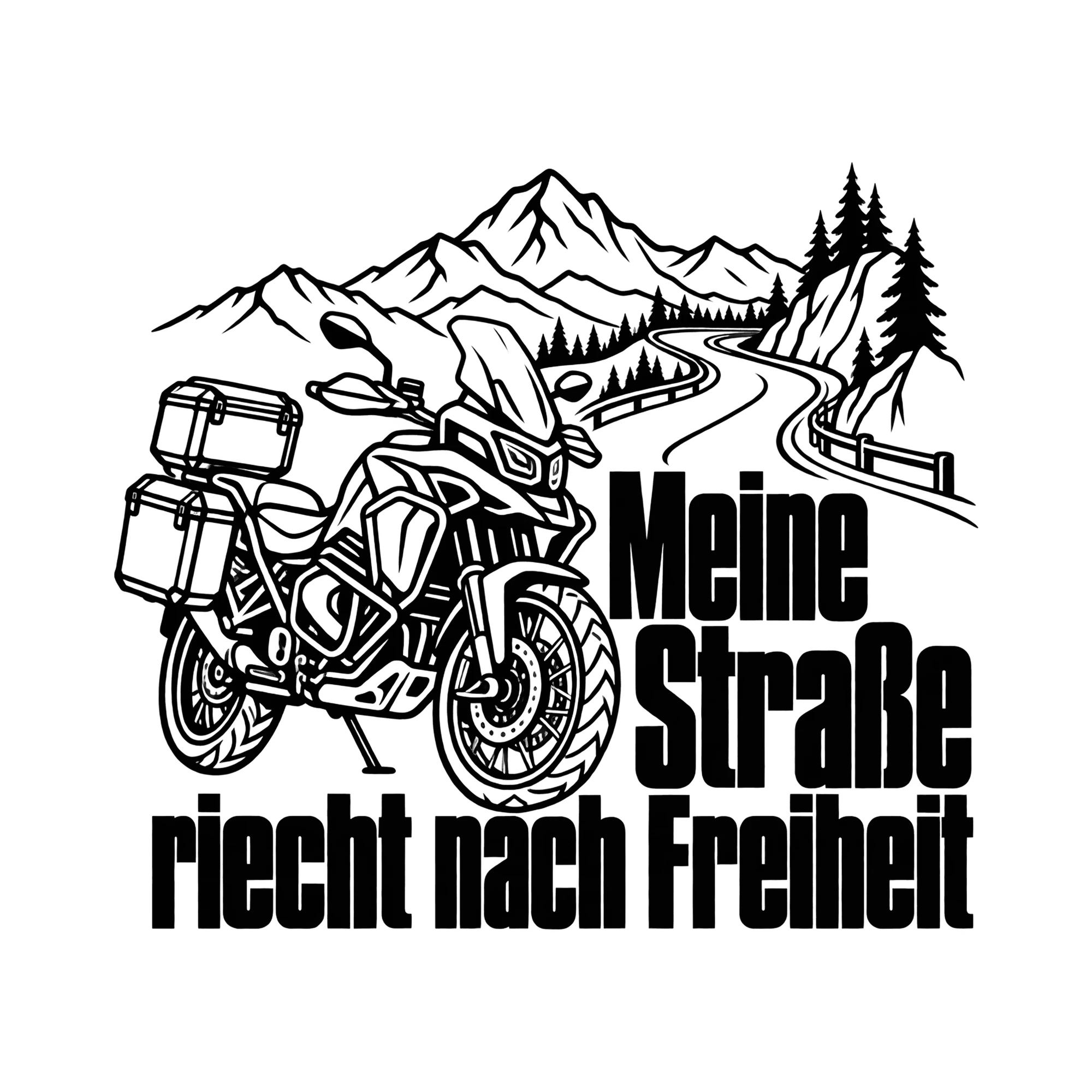 Bügelbild Meine Straße riecht nach Freiheit als Grafik auf weißem Hintergrund (BB013871)
