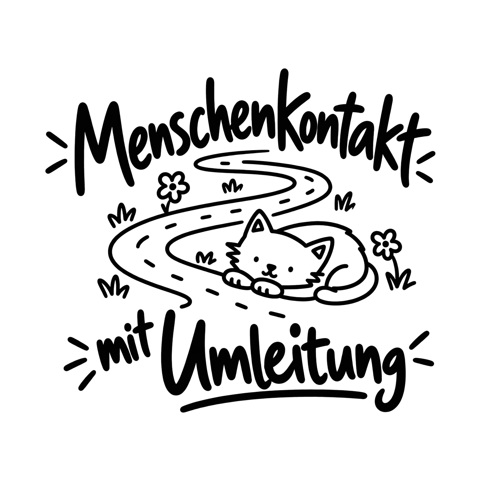Bügelbild Menschenkontakt mit Umleitung als Grafik auf weißem Hintergrund (BB014493)