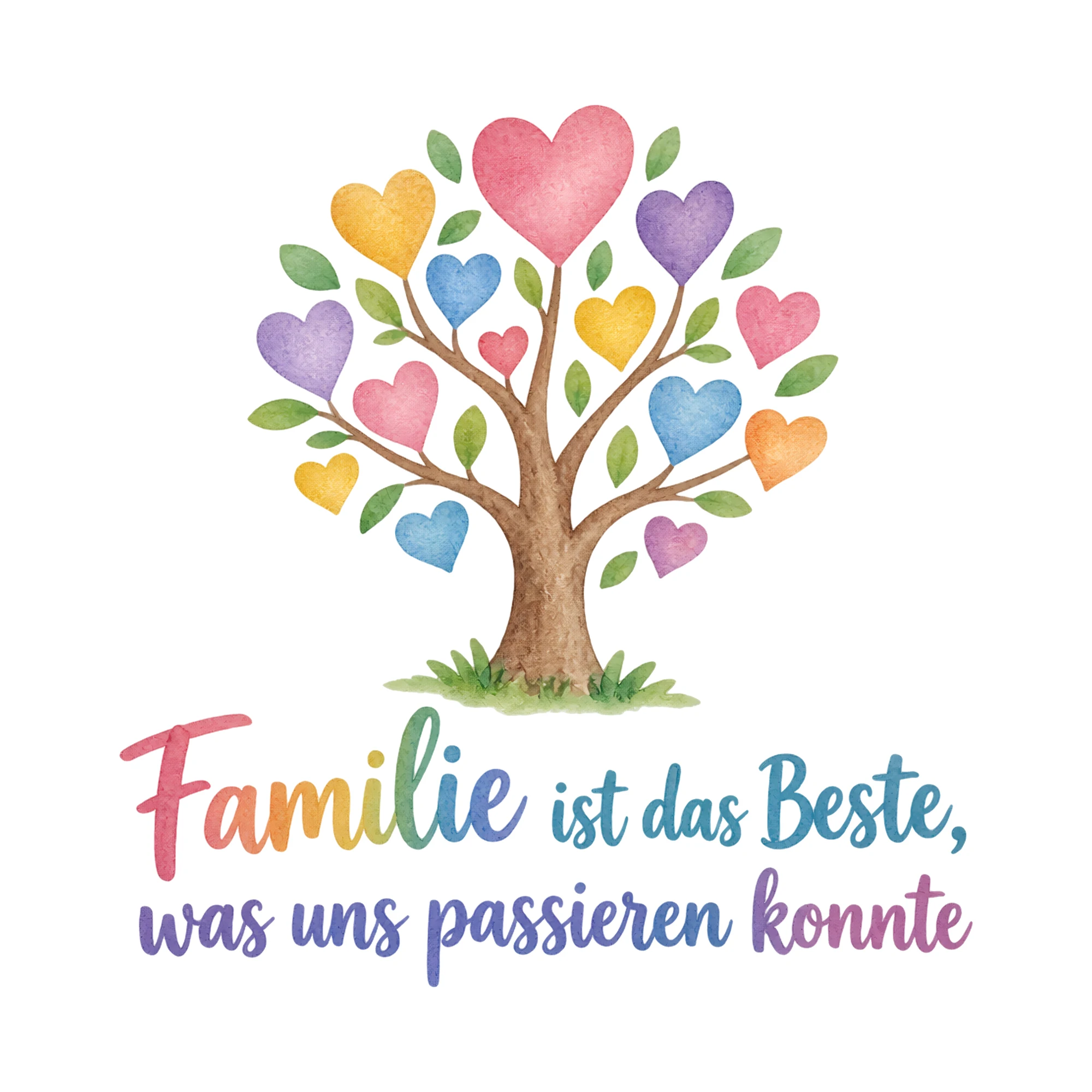 Bügelbild Familie ist das Beste, was uns passieren konnte, Mama Papa Shirt Spruch als Grafik auf weißem Hintergrund (BB016694)