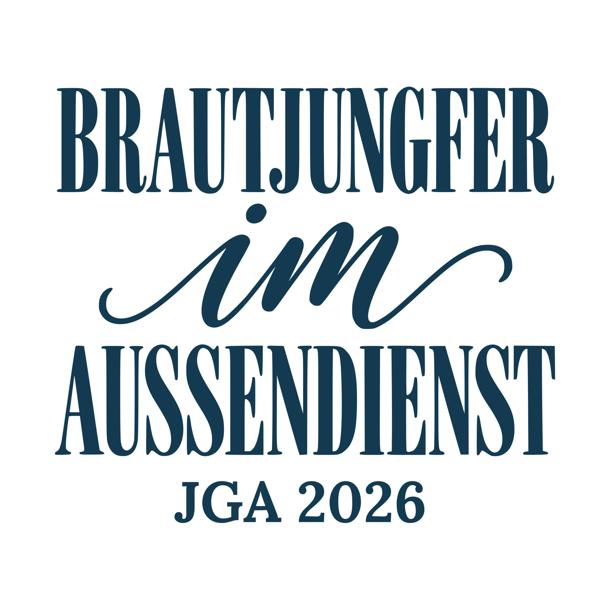 Bügelbild Brautjungfer im Außendienst als Grafik auf weißem Hintergrund (BB010668)