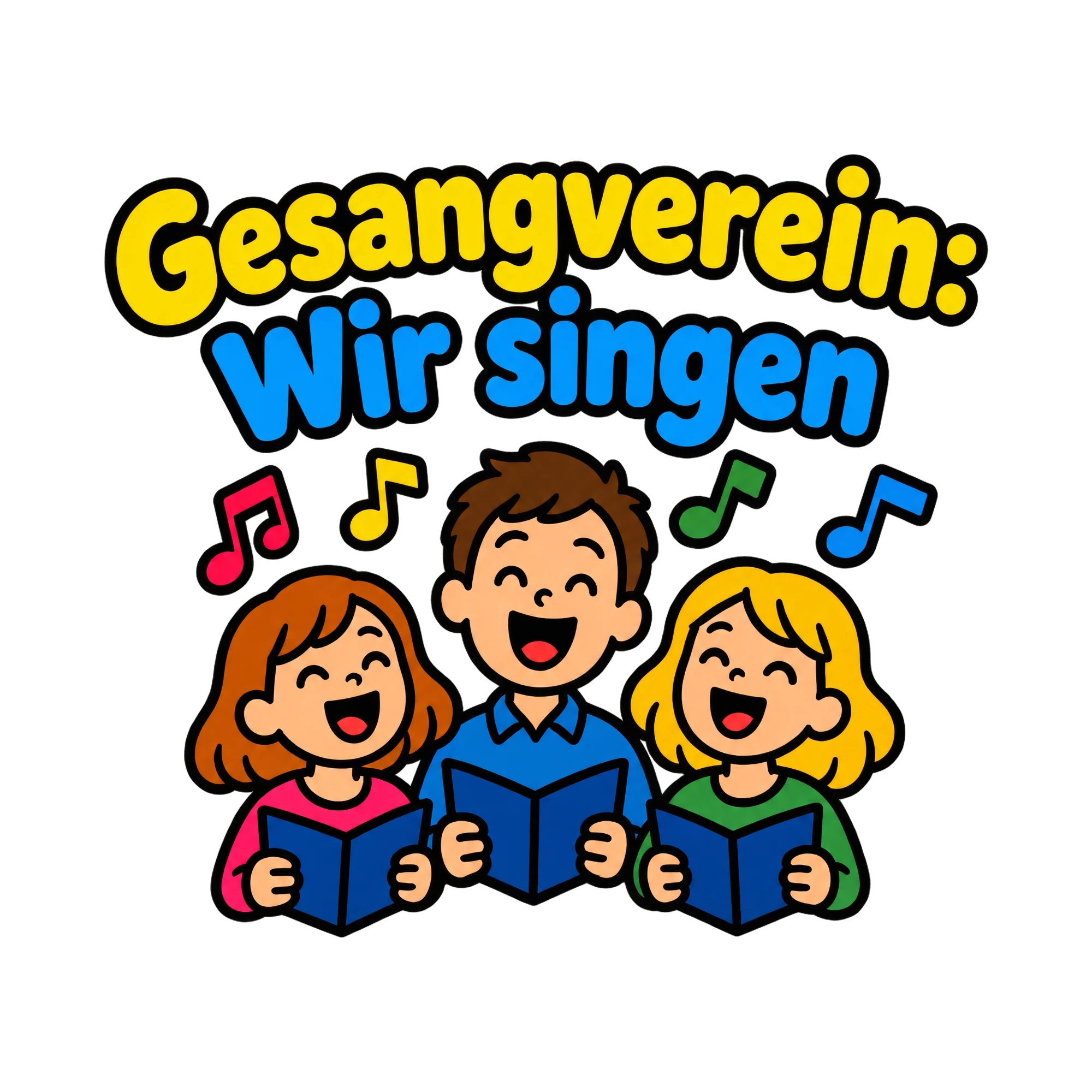 Bügelbild Gesangverein: Wir singen als Grafik auf weißem Hintergrund (BB018660)