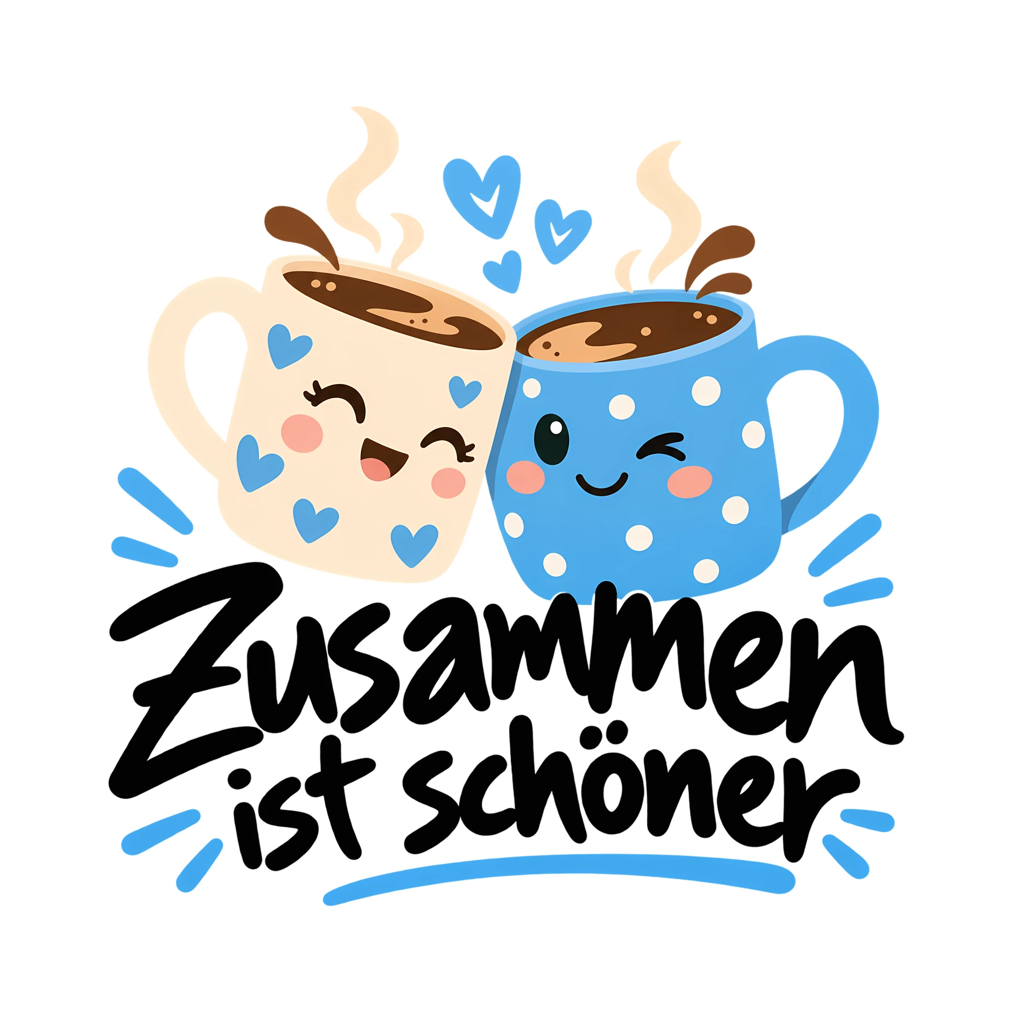 Bügelbild Zusammen ist schöner als Grafik auf weißem Hintergrund (BB012266)