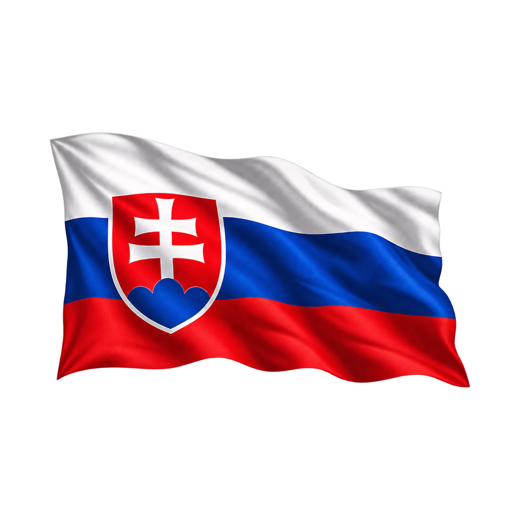 Bügelbild Länder Flagge Slowakei, Lustiger Shirt Motiv als Grafik auf weißem Hintergrund (BB016047)