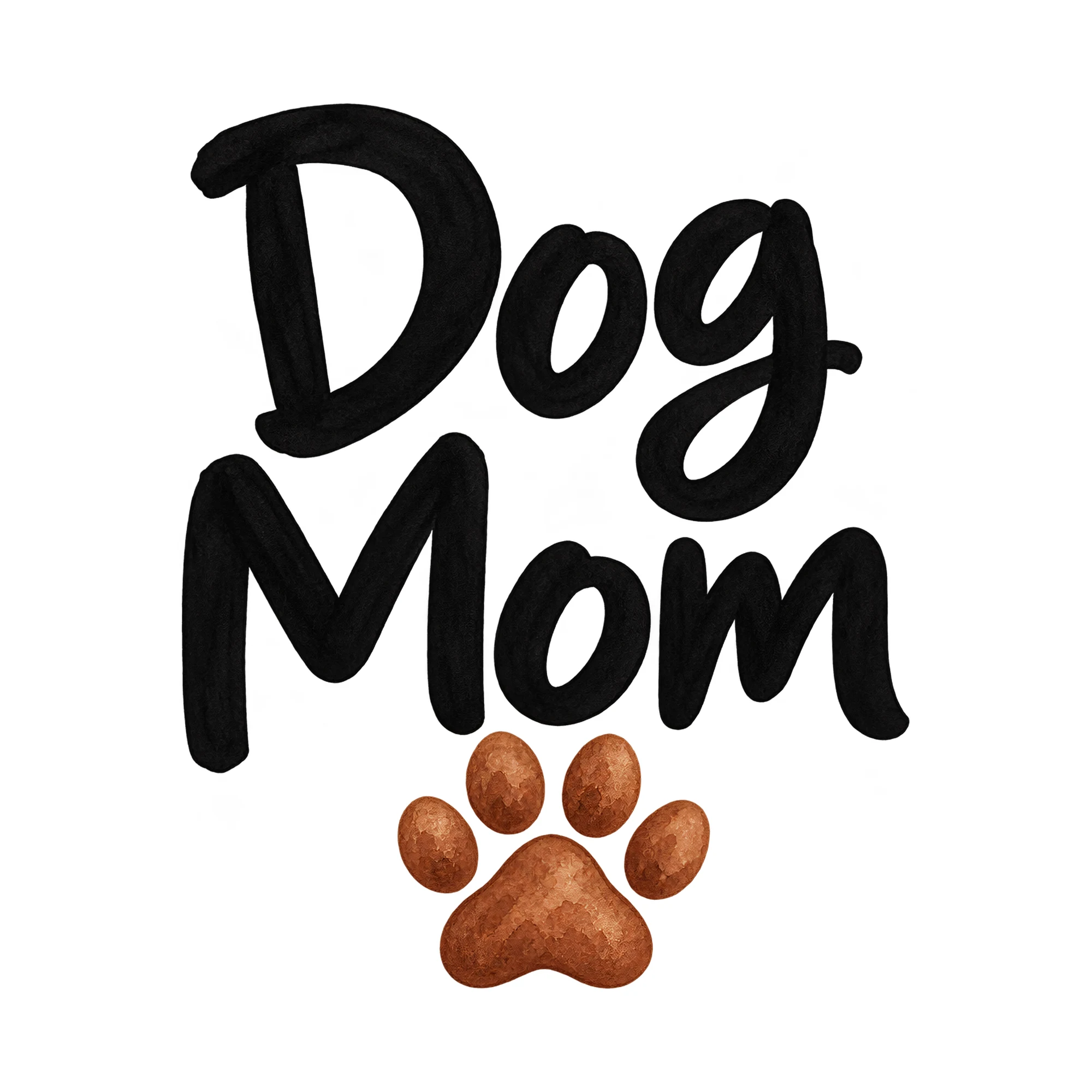 Bügelbild Dog Mom, Mama Papa Shirt Spruch als Grafik auf weißem Hintergrund (BB015170)