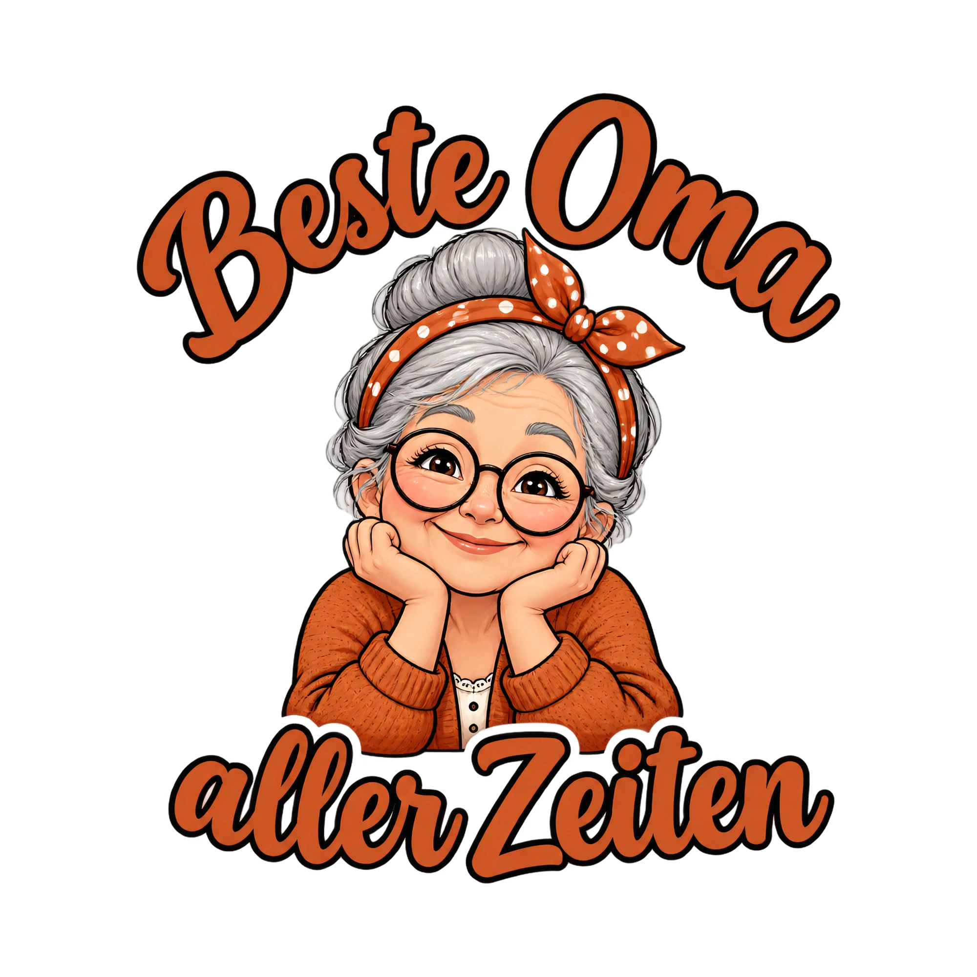 Bügelbild Beste Oma aller Zeiten als Grafik auf weißem Hintergrund (BB012468)