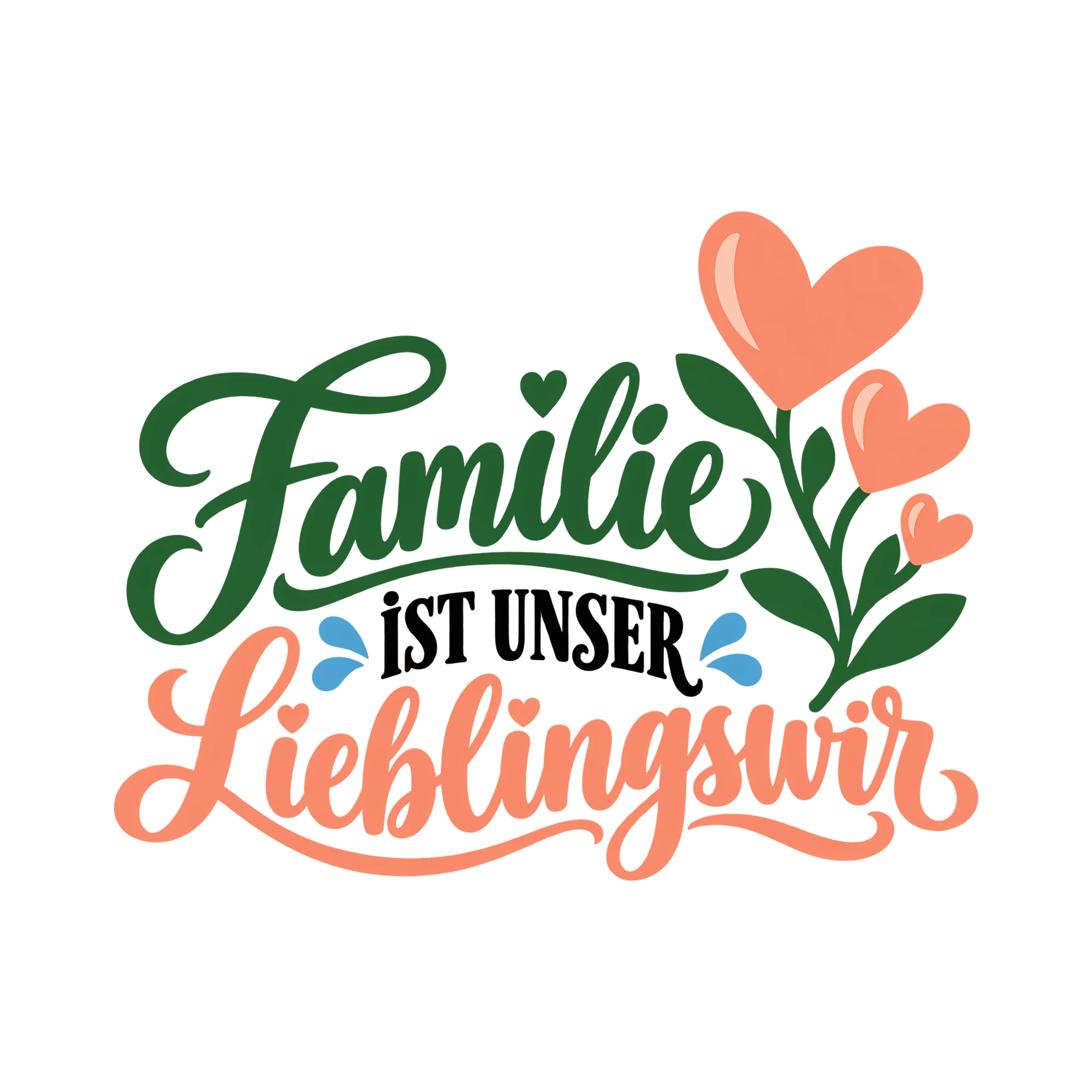 Bügelbild Familie ist unser Lieblingswir als Grafik auf weißem Hintergrund (BB013564)