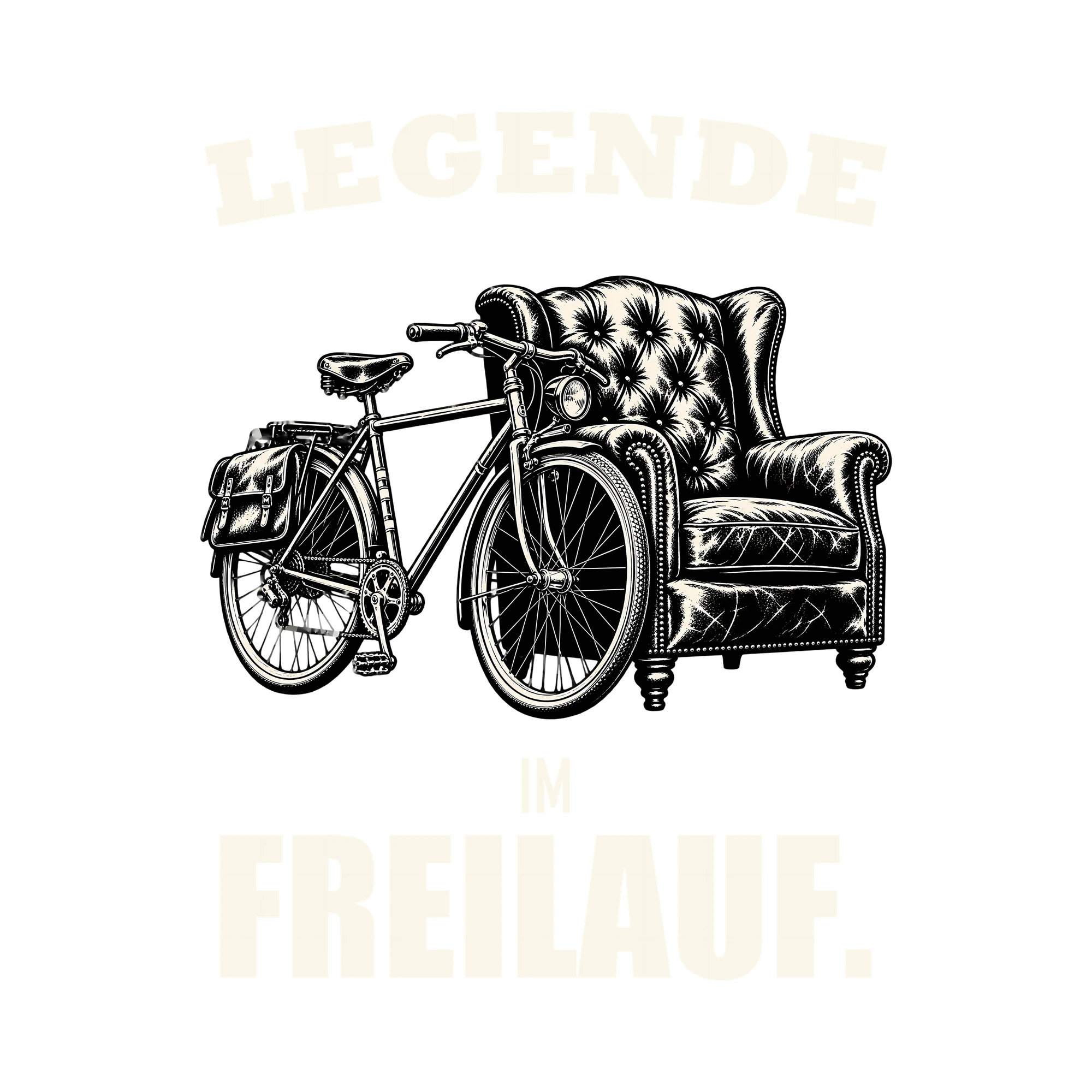 Bügelbild LEGENDE IM FREILAUF. als Grafik auf weißem Hintergrund (BB011502)
