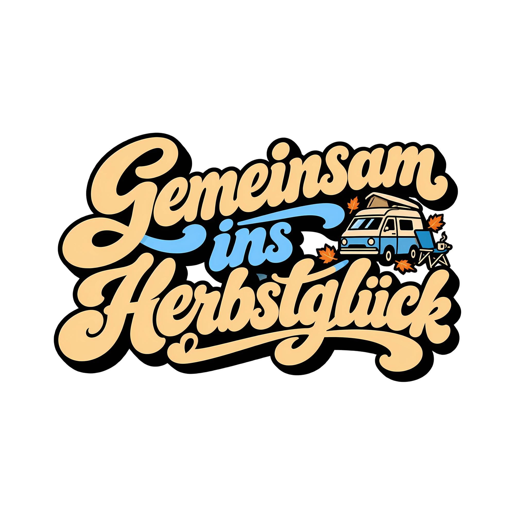 Bügelbild Gemeinsam ins Herbstglück als Grafik auf weißem Hintergrund (BB014104)