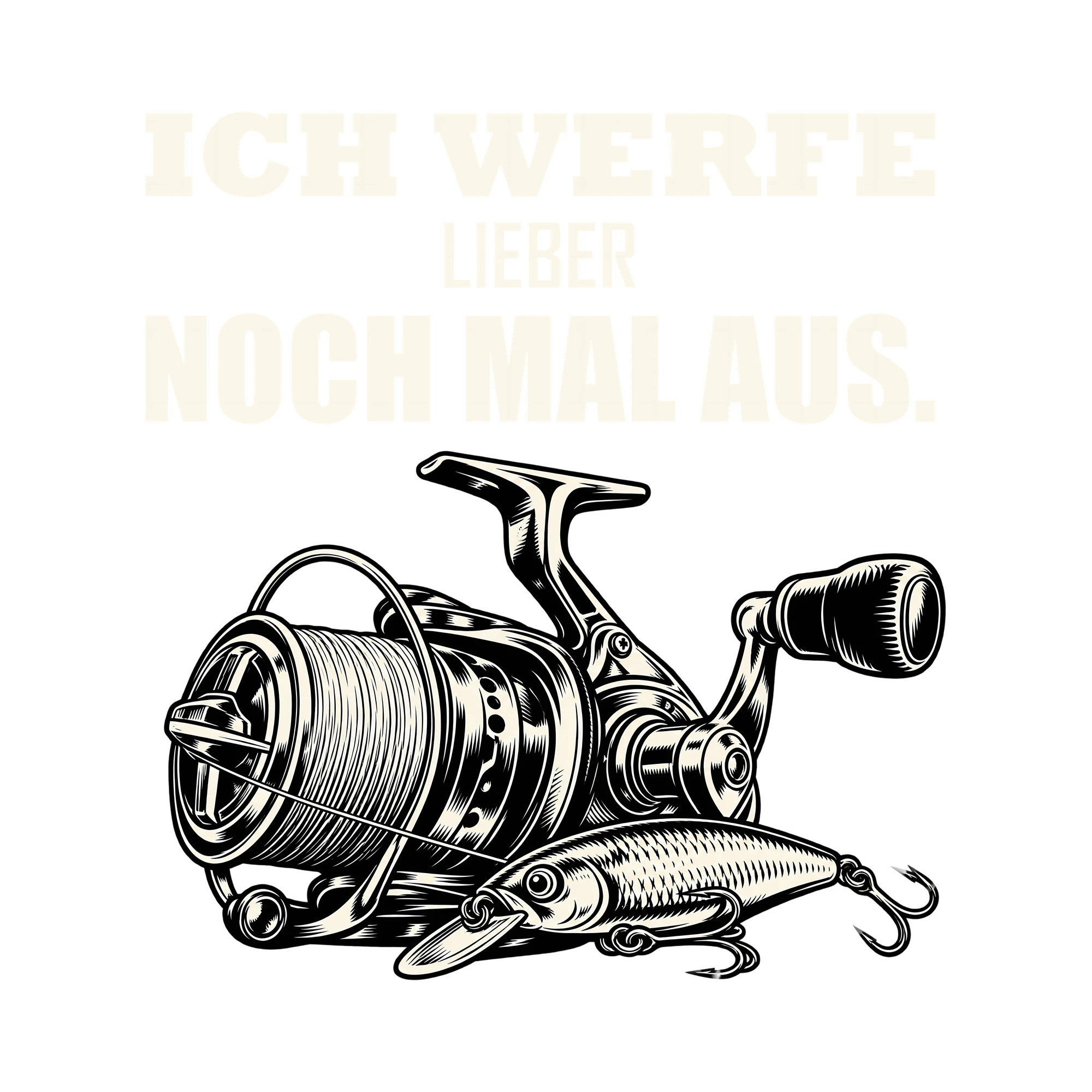 Bügelbild ICH WERFE LIEBER NOCH MAL AUS. als Grafik auf weißem Hintergrund (BB012780)