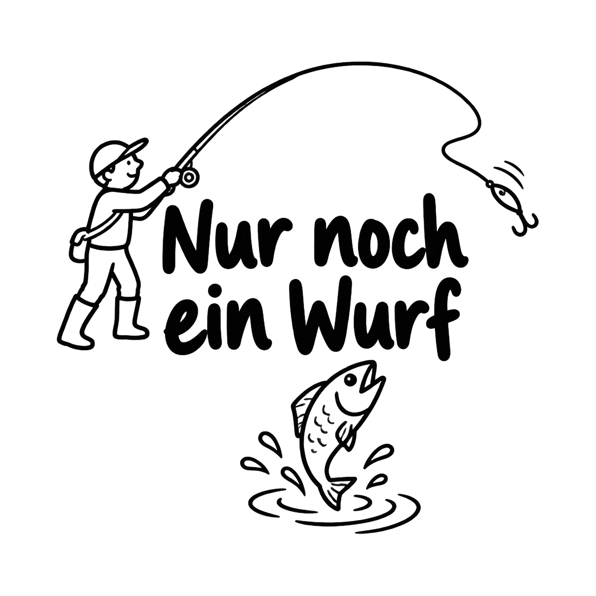 Bügelbild Nur noch ein Wurf als Grafik auf weißem Hintergrund (BB019320)