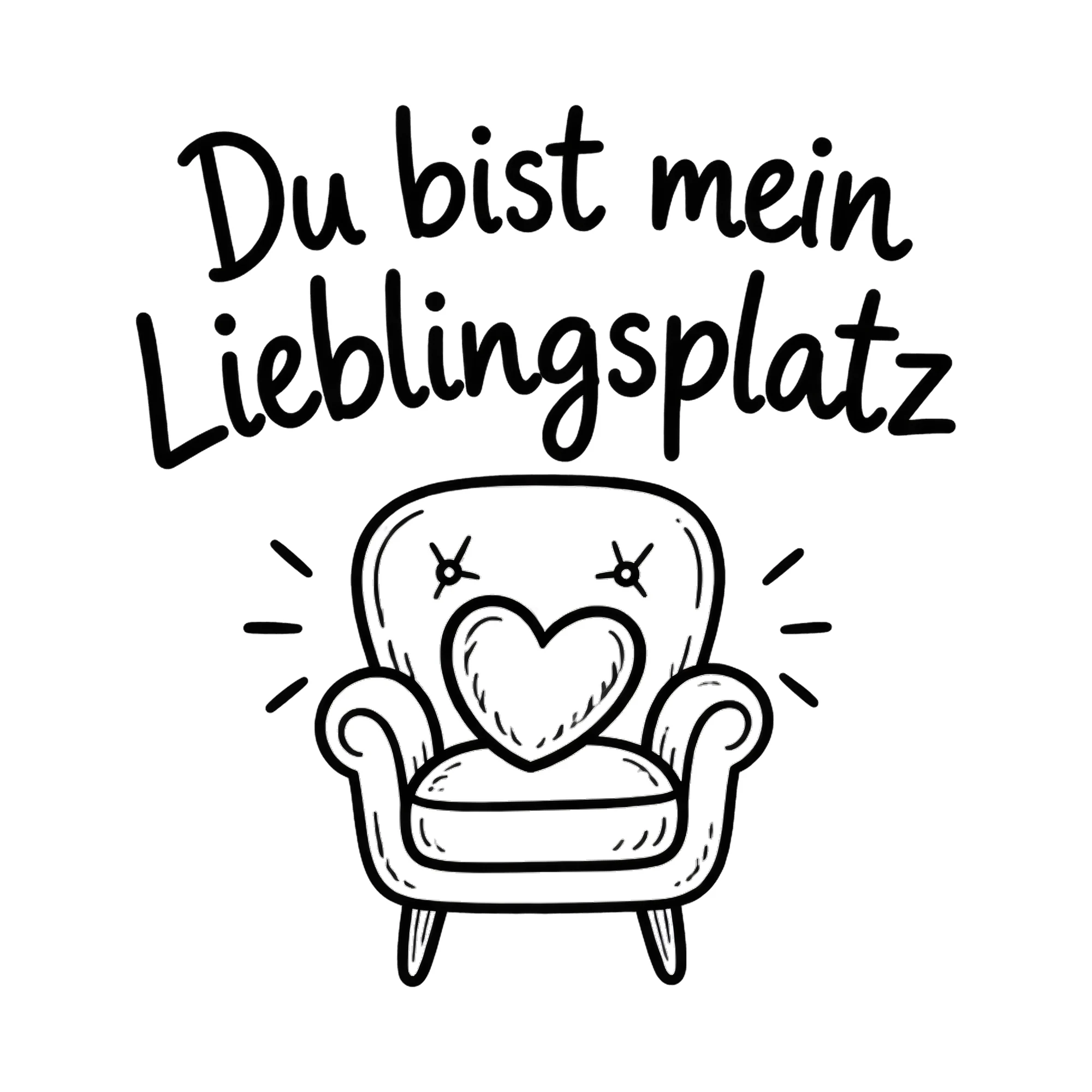 Bügelbild Du bist mein Lieblingsplatz als Grafik auf weißem Hintergrund (BB019145)