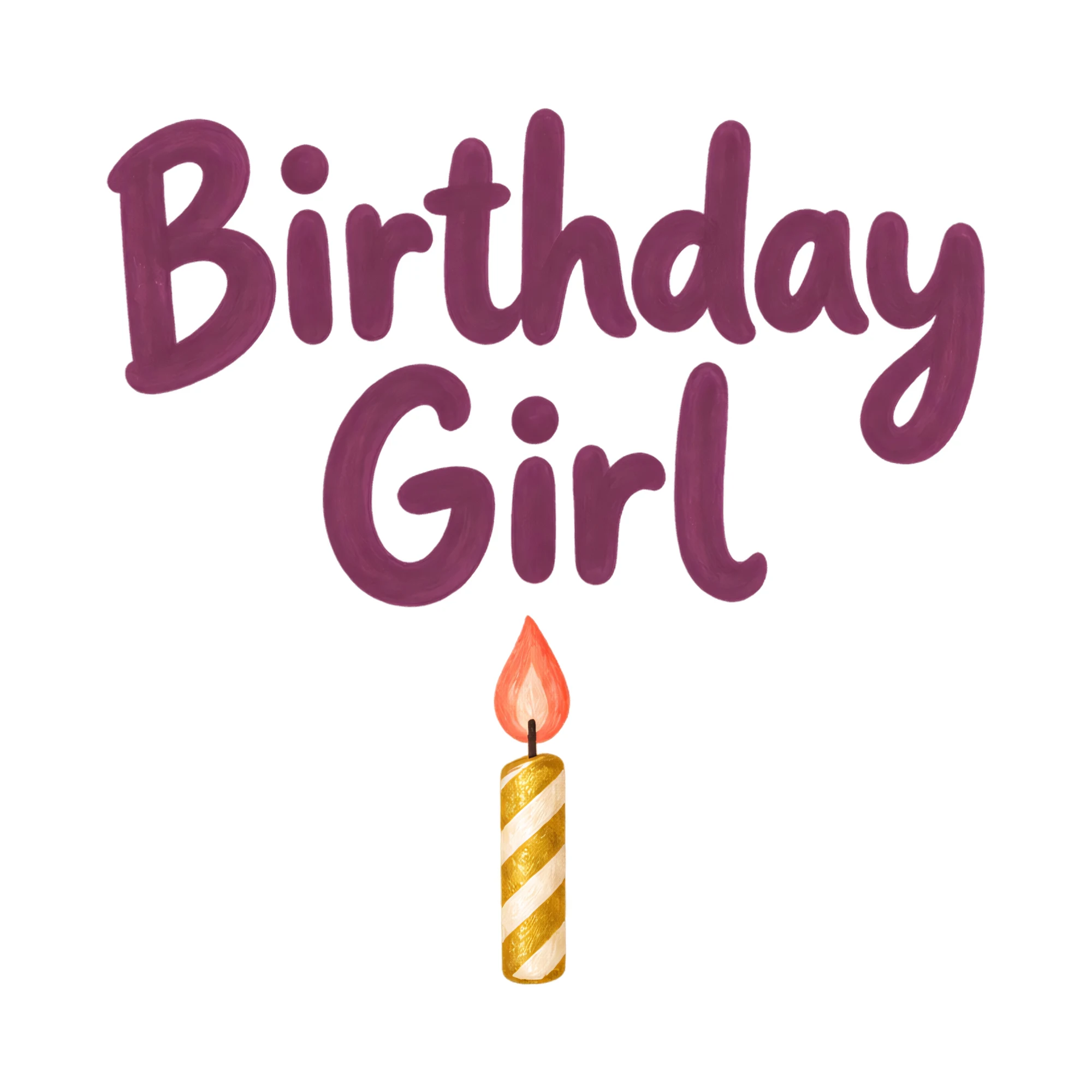 Bügelbild Birthday Girl, Geburtstagsshirt Spruch als Grafik auf weißem Hintergrund (BB018157)