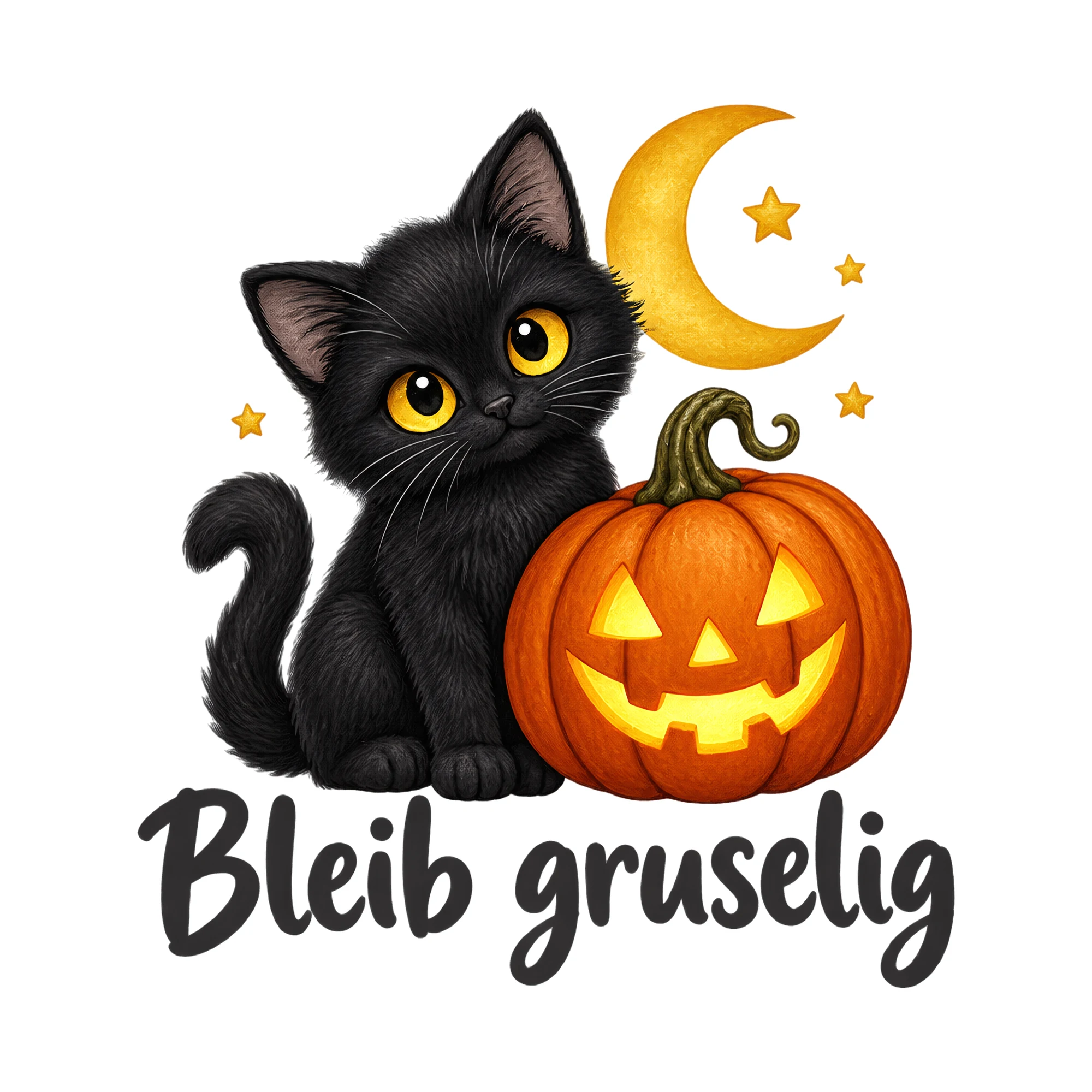 Bügelbild Bleib gruselig, Halloween Shirt Spruch als Grafik auf weißem Hintergrund (BB017017)