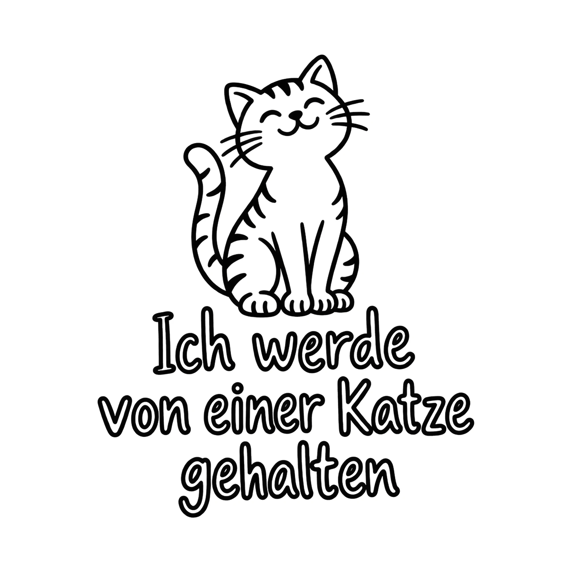 Bügelbild Ich werde von einer Katze gehalten, Tiere Shirt Spruch als Grafik auf weißem Hintergrund (BB016569)